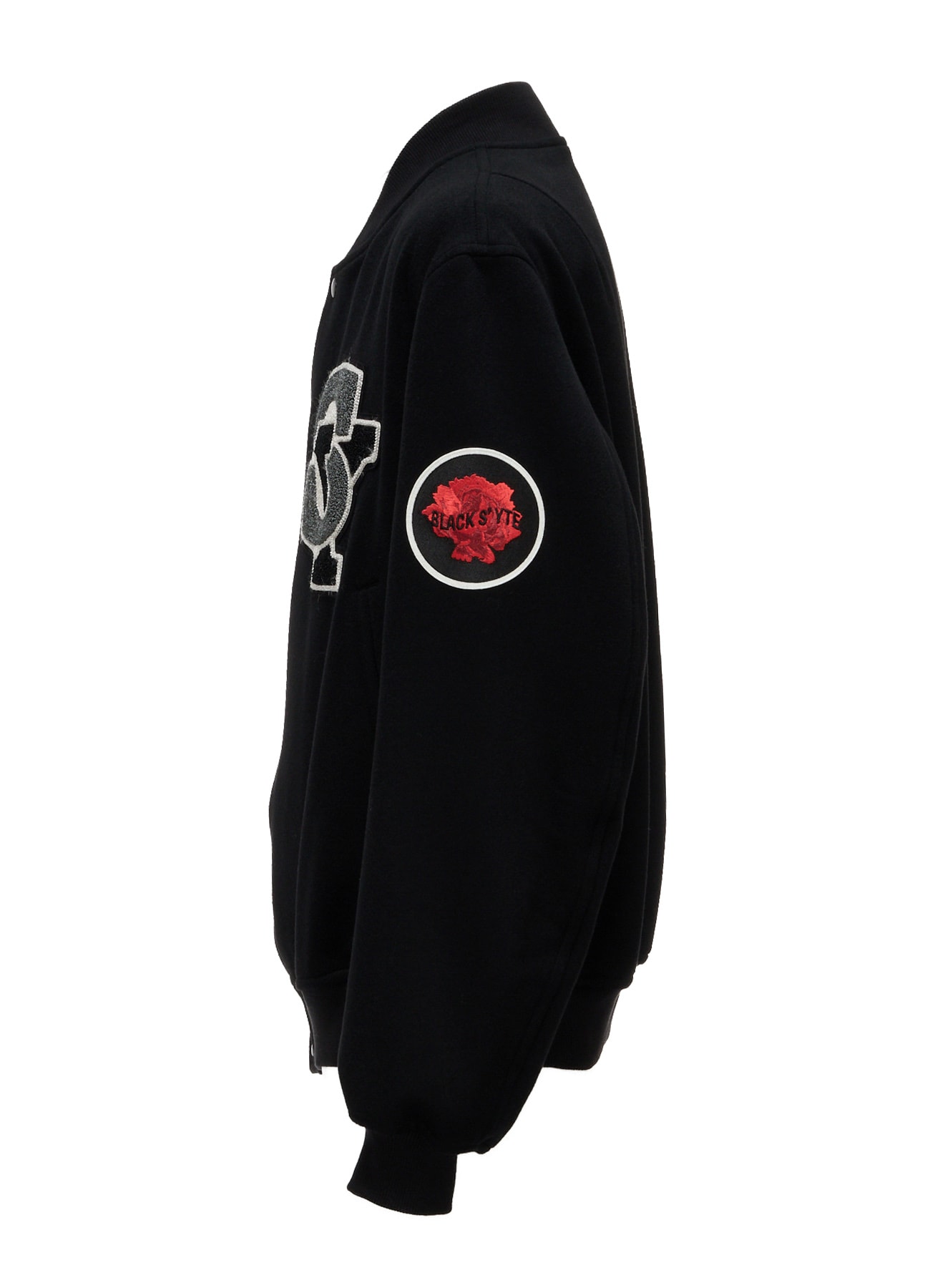 WOOL/CASHMERE PATCH BOMBER JACKET