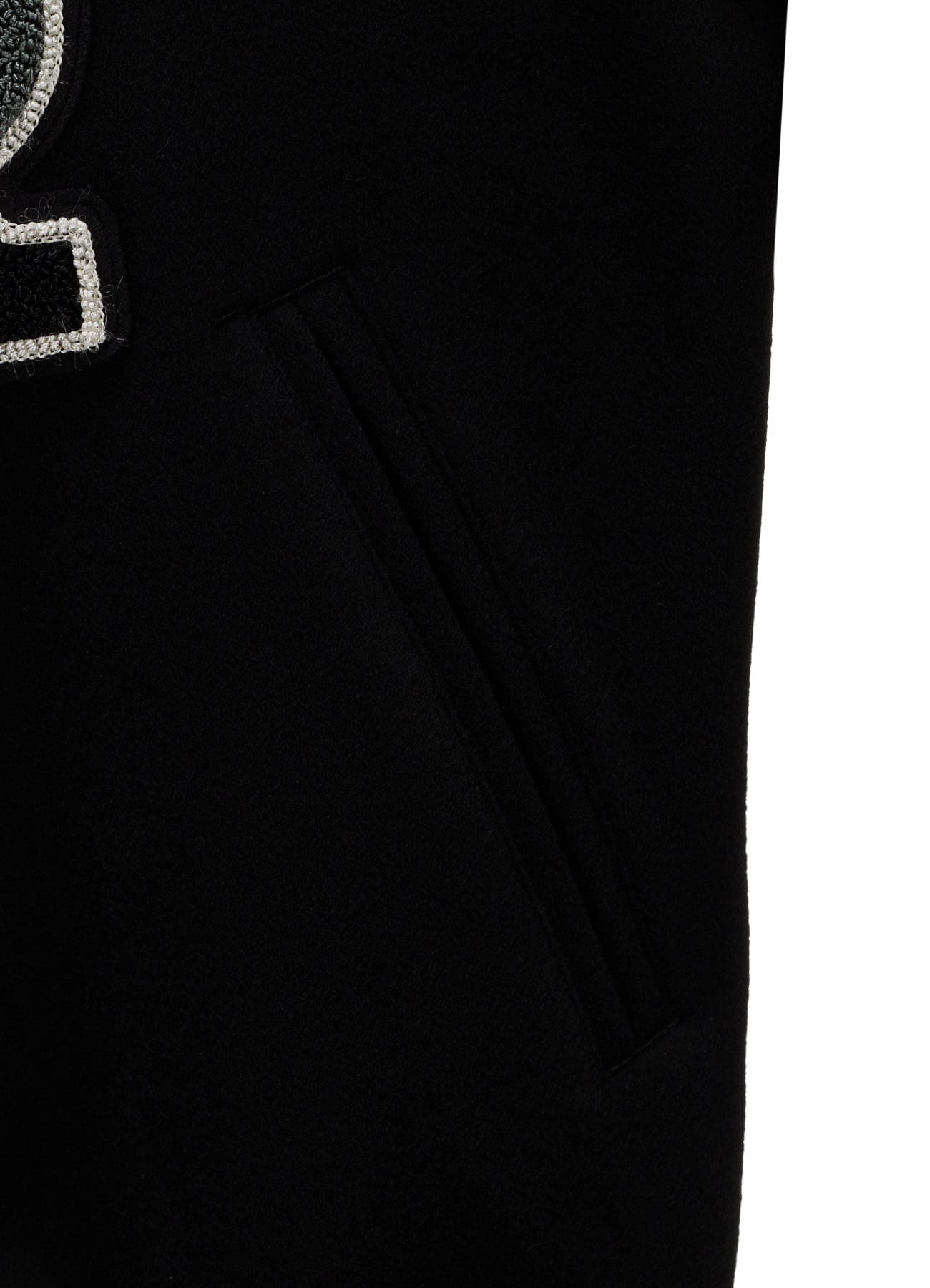 WOOL/CASHMERE PATCH BOMBER JACKET