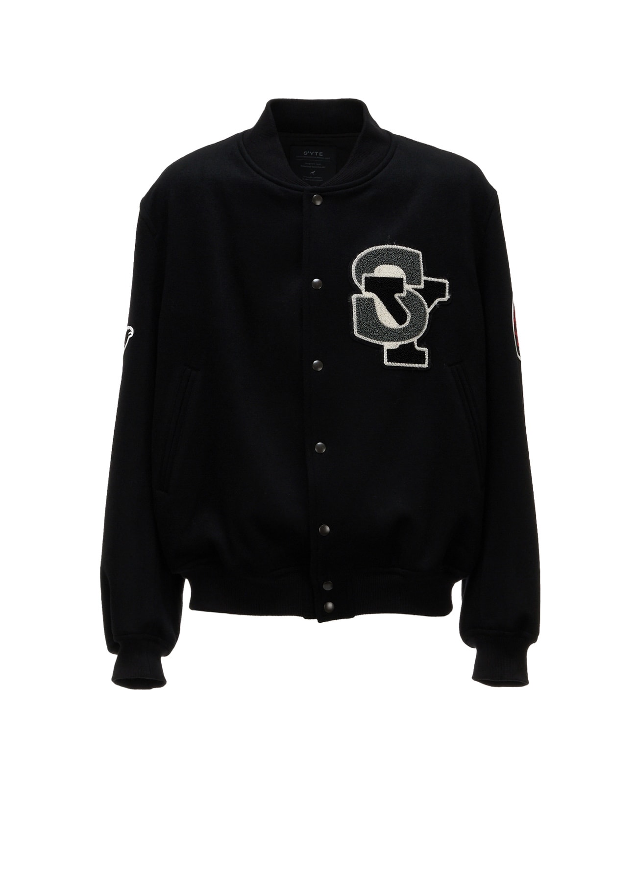 WOOL/CASHMERE PATCH BOMBER JACKET