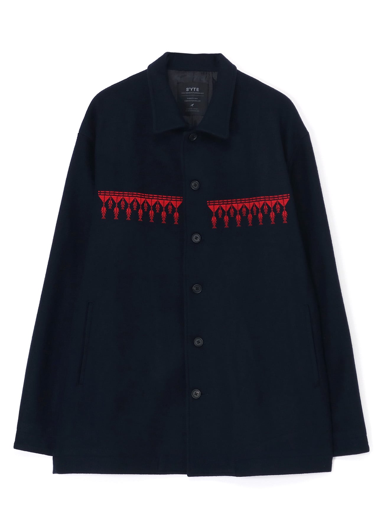 COMPRESSED JERSEY ETHNIC EMBROIDERED BLOUSON(M Navy): S'YTE｜THE 