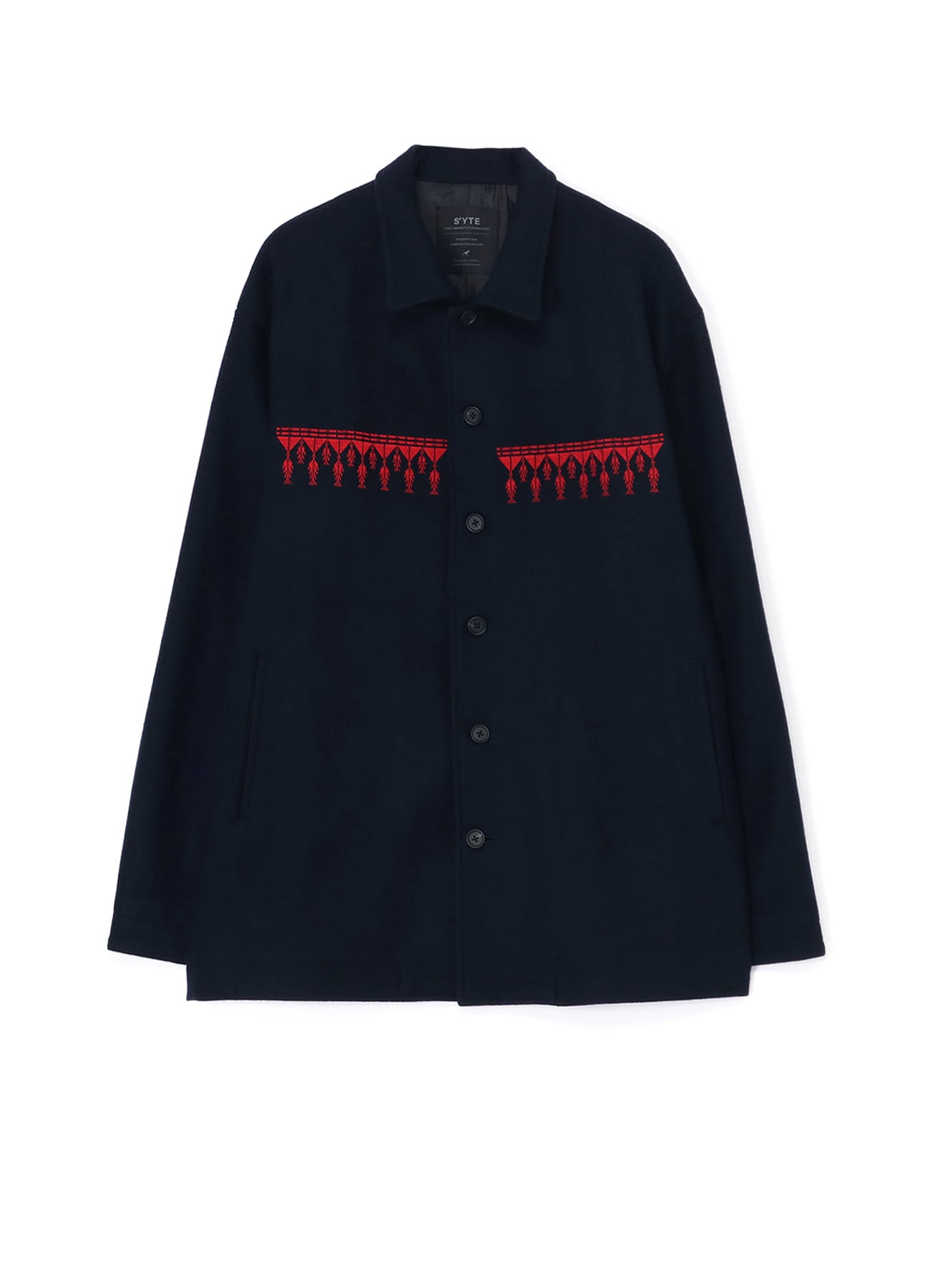 COMPRESSED JERSEY ETHNIC EMBROIDERED BLOUSON