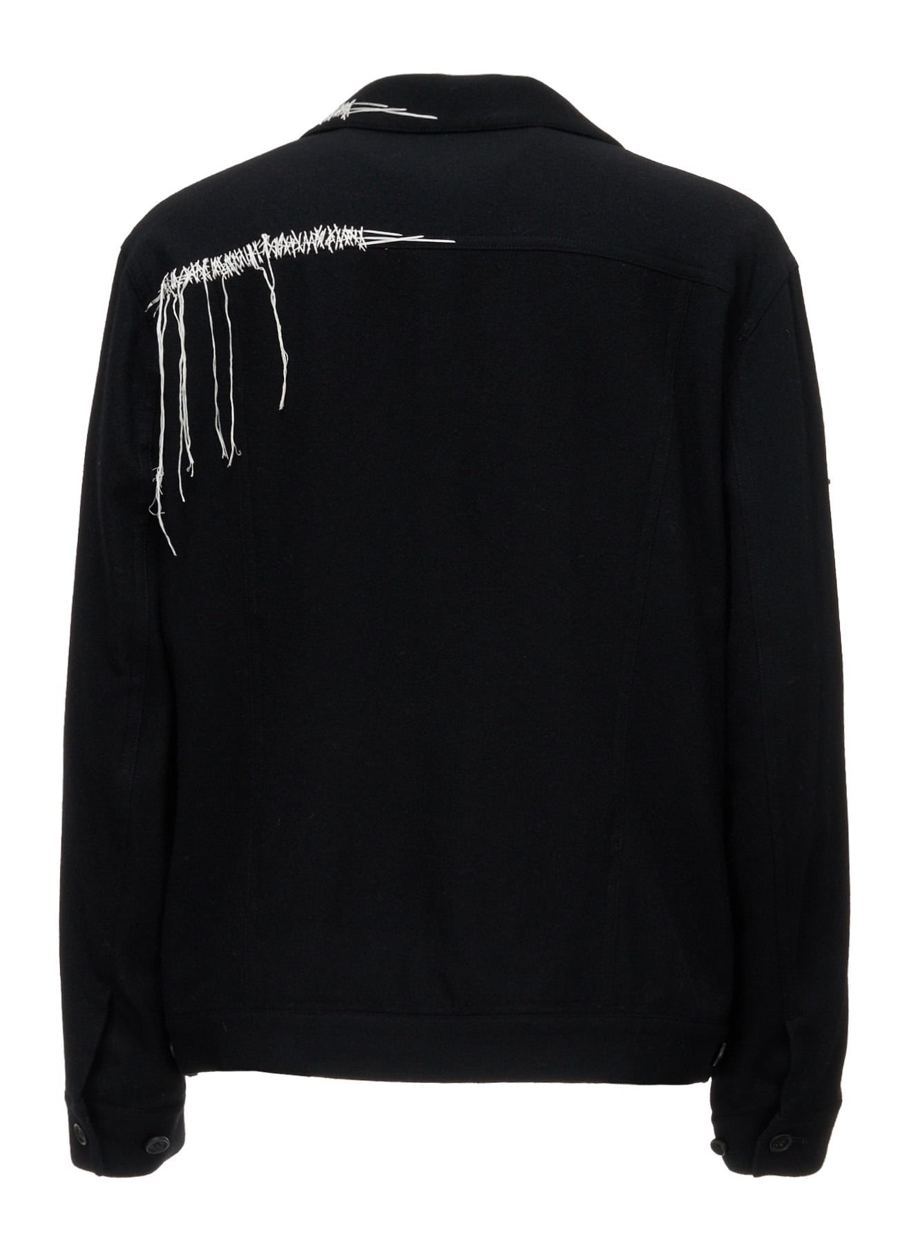 ECO WOOL PLAIN WEAVE BLOUSON WITH DECORATIVE STITCHING