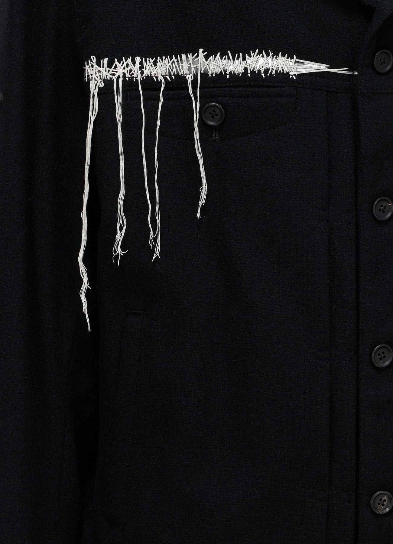 ECO WOOL PLAIN WEAVE BLOUSON WITH DECORATIVE STITCHING