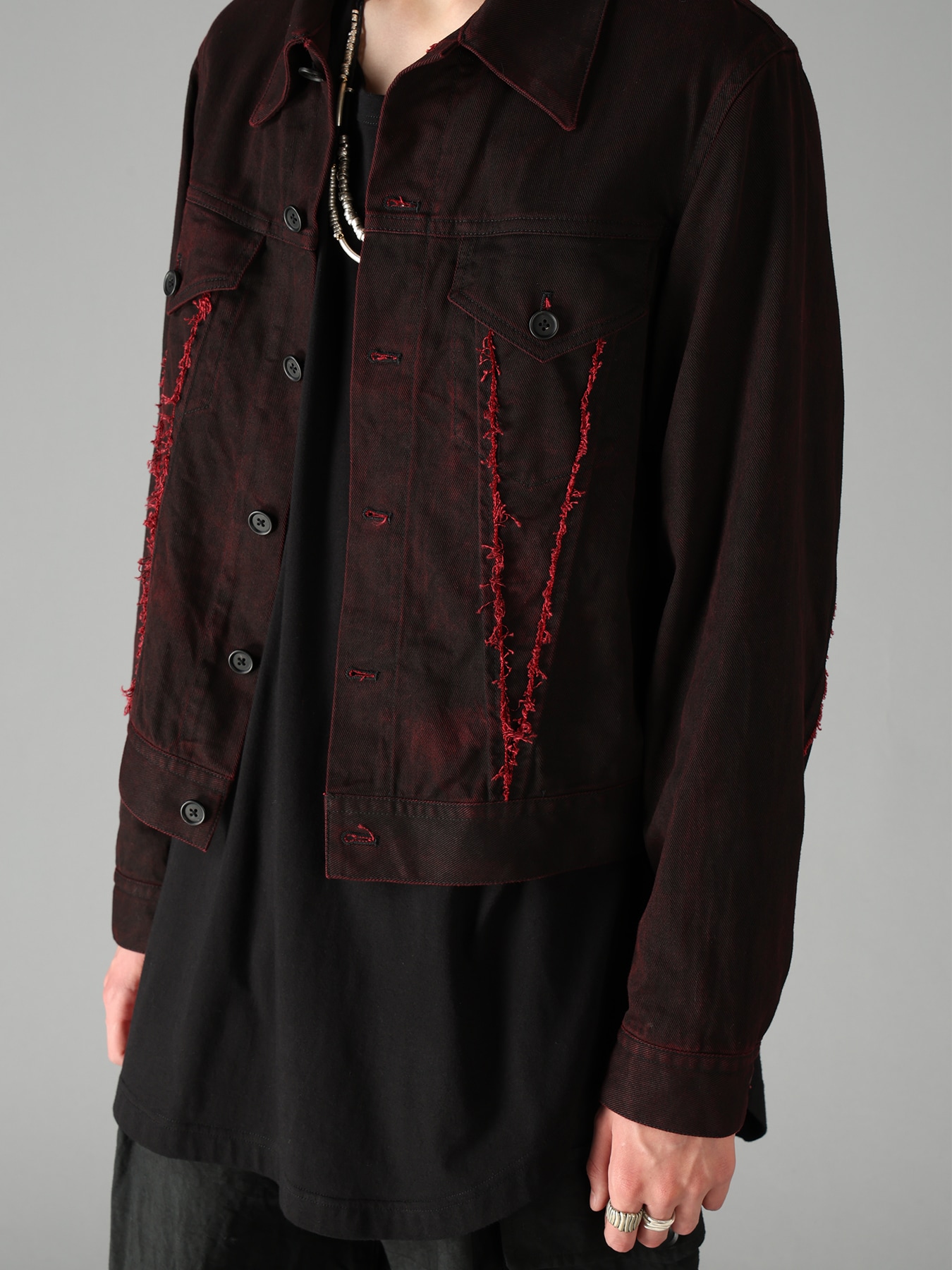 PIGMENT PRINT COTTON TWILL RAW-EDGE DETAIL BLOUSON