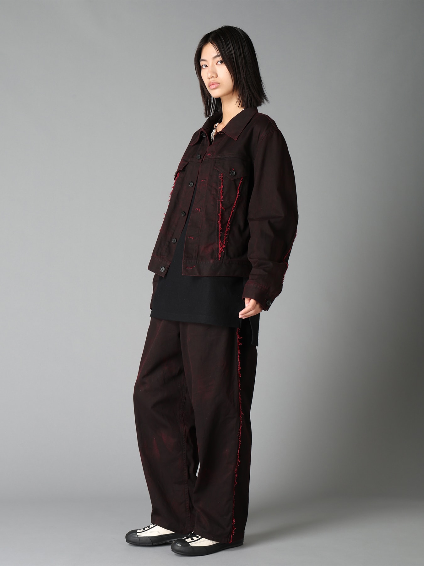 PIGMENT PRINT COTTON TWILL RAW-EDGE DETAIL BLOUSON