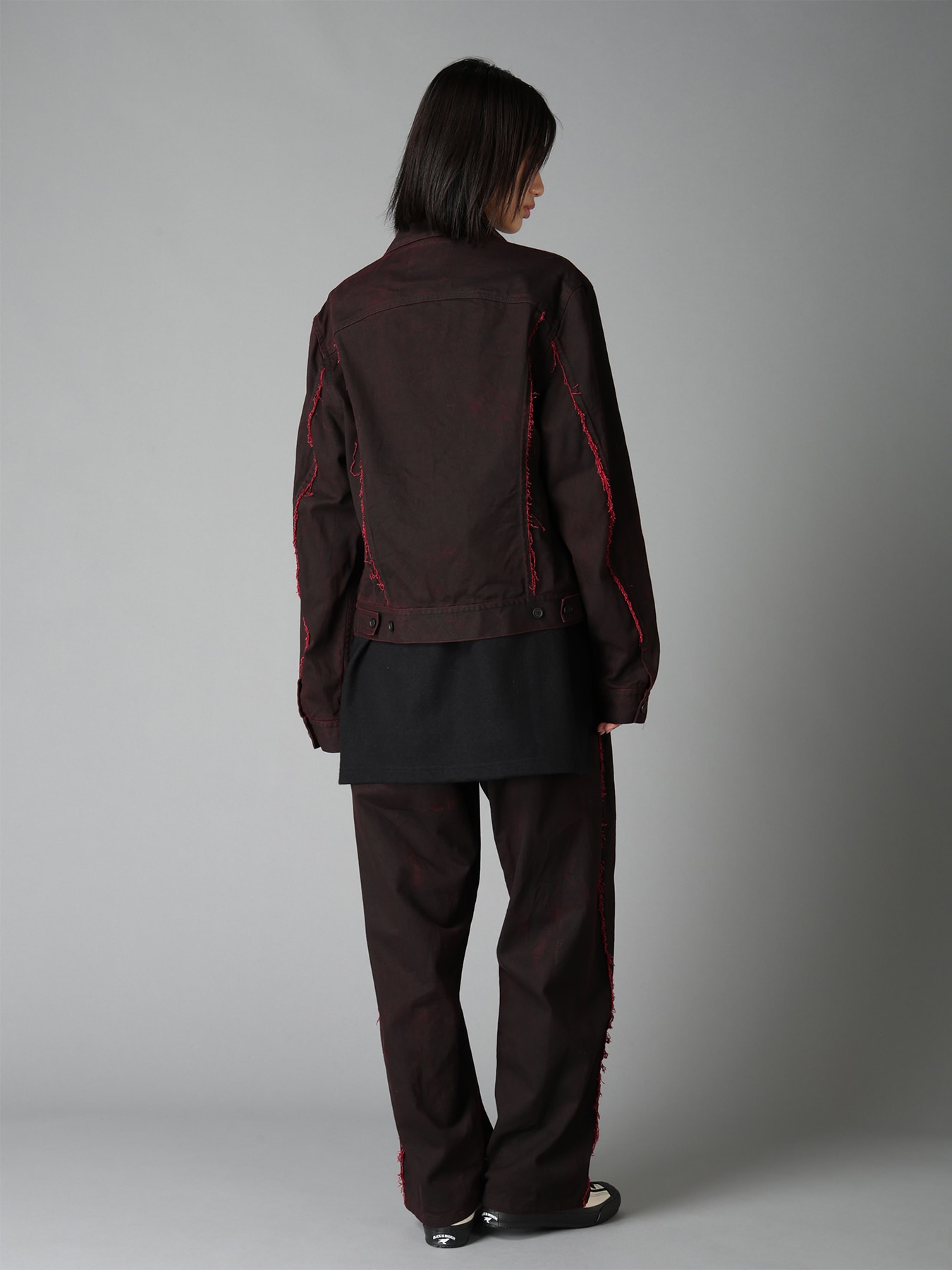 PIGMENT PRINT COTTON TWILL RAW-EDGE DETAIL BLOUSON