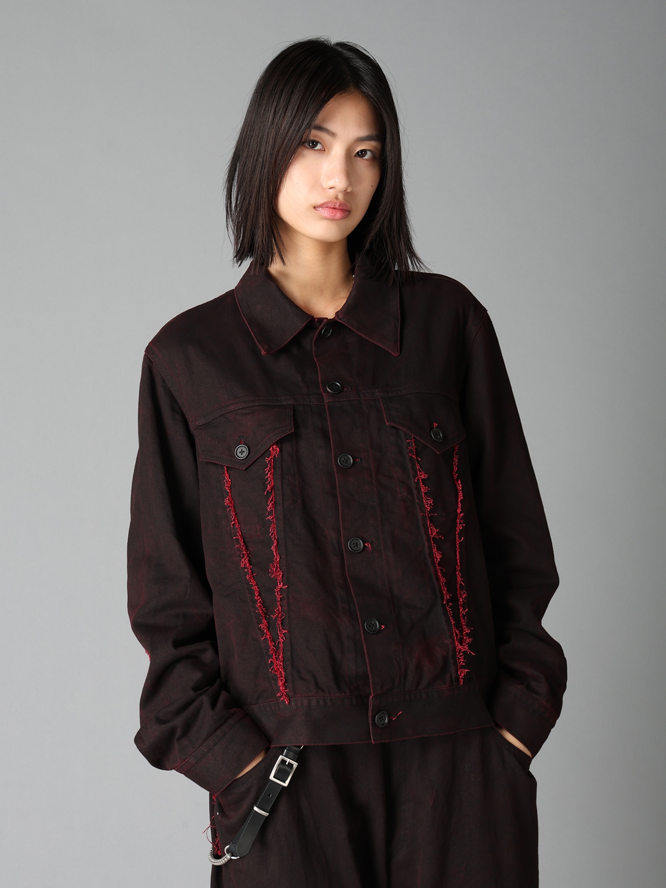 PIGMENT PRINT COTTON TWILL RAW-EDGE DETAIL BLOUSON