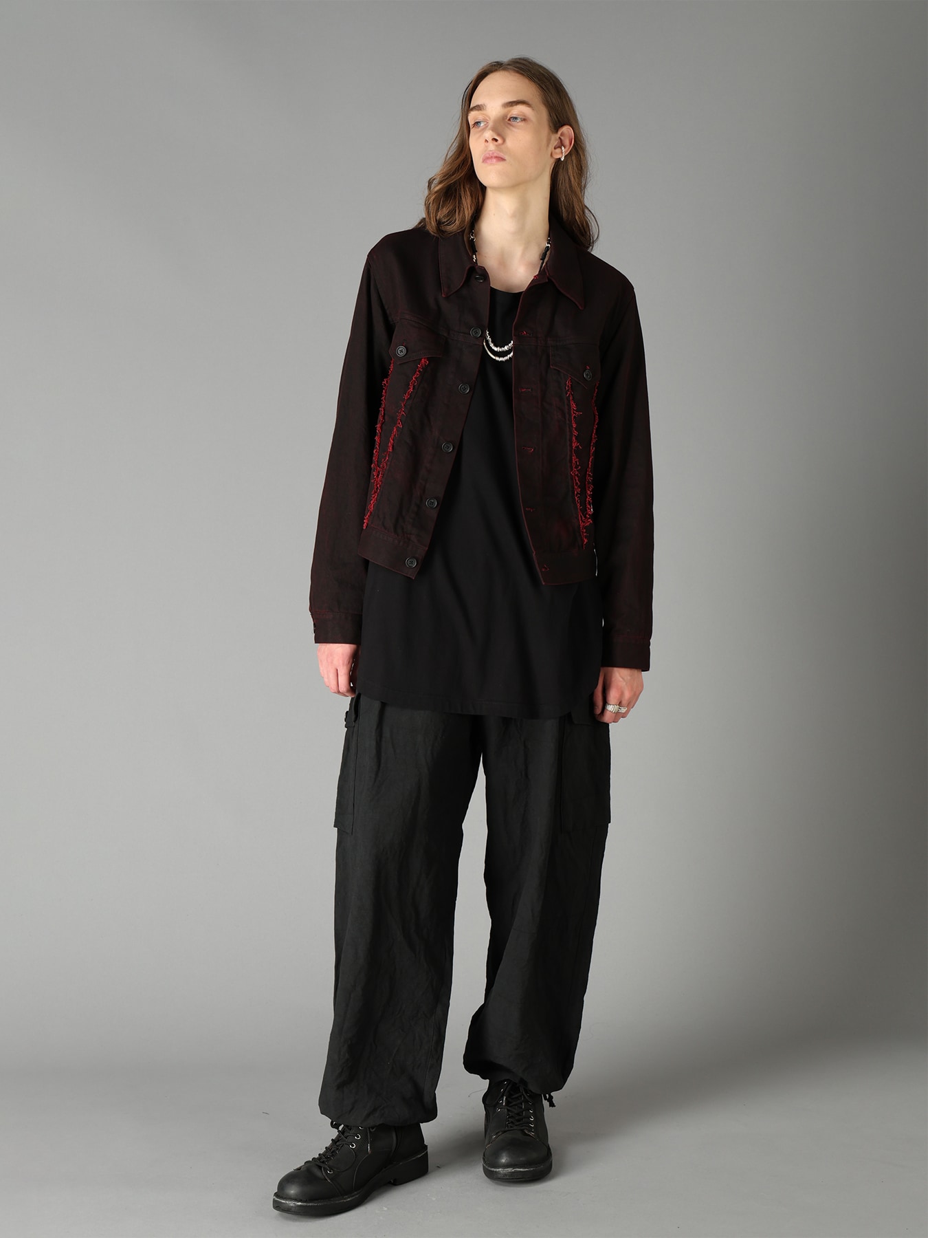 PIGMENT PRINT COTTON TWILL RAW-EDGE DETAIL BLOUSON