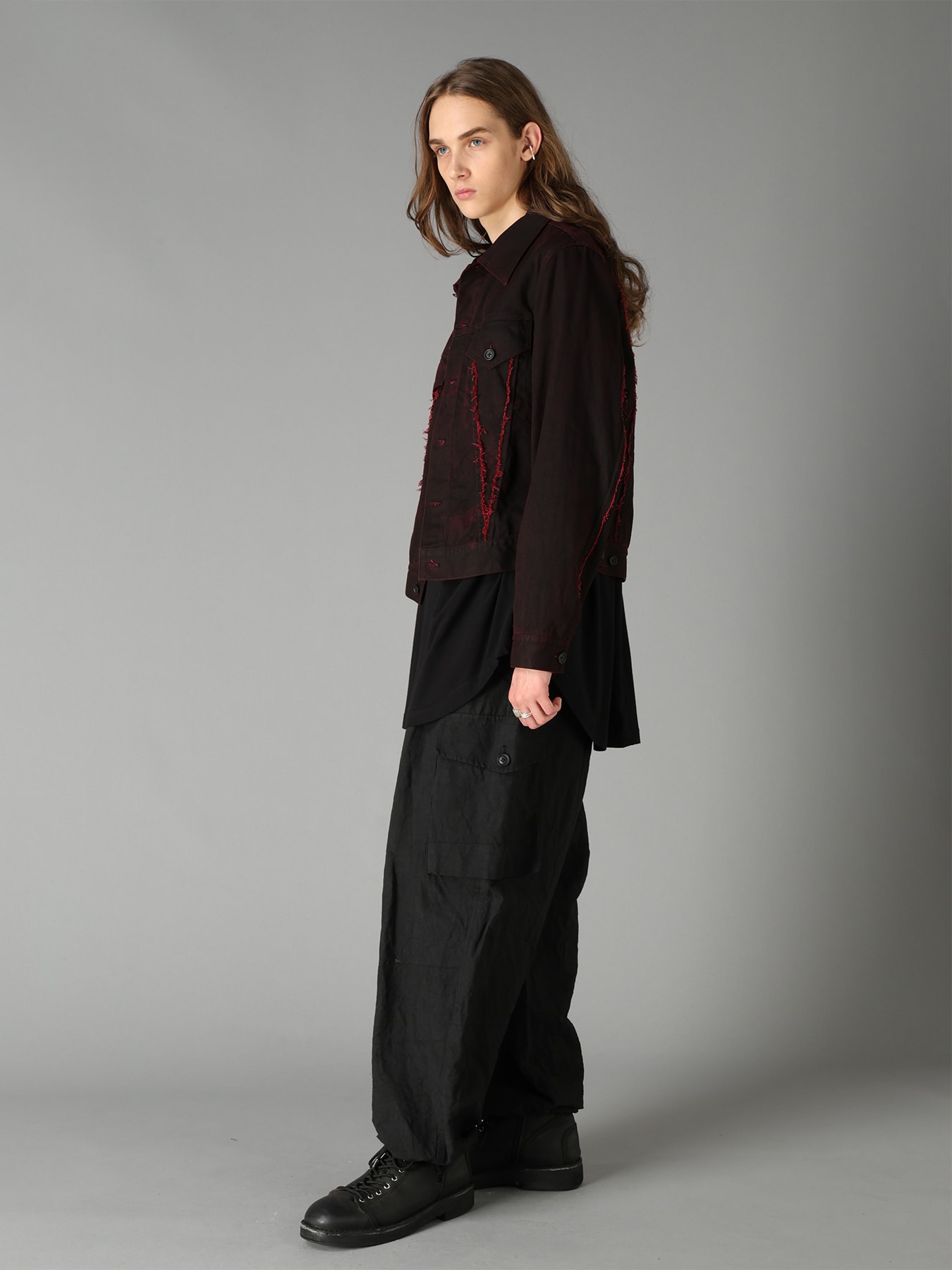 PIGMENT PRINT COTTON TWILL RAW-EDGE DETAIL BLOUSON