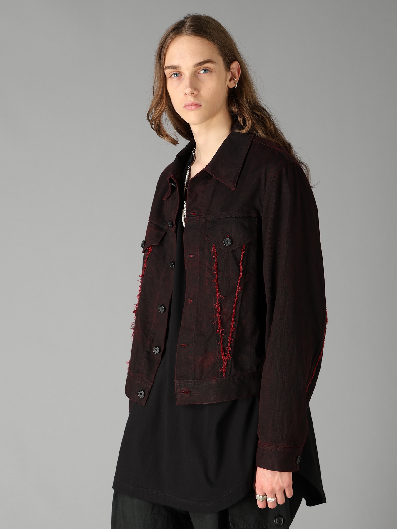 PIGMENT PRINT COTTON TWILL RAW-EDGE DETAIL BLOUSON