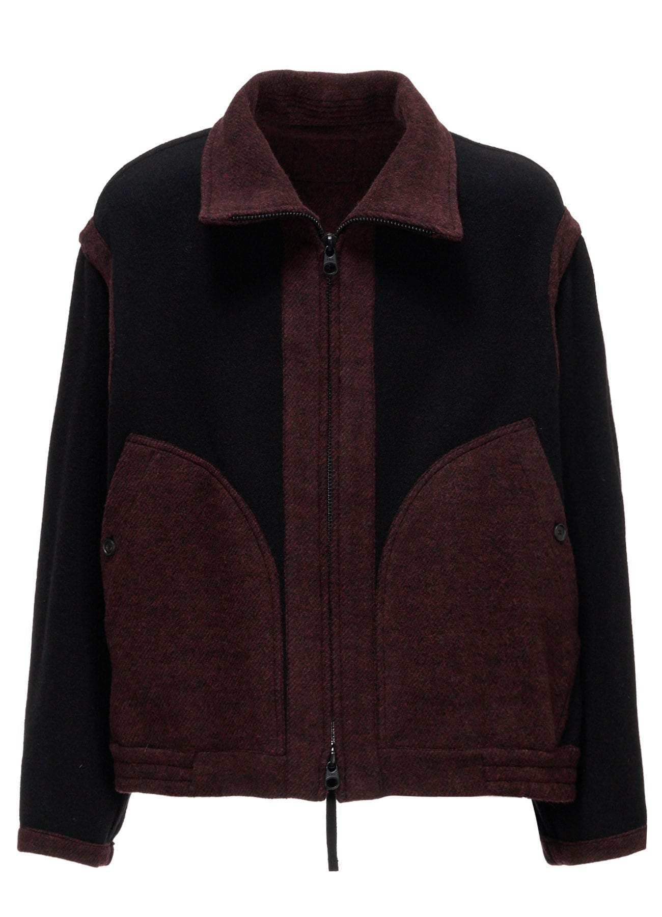 SOFT DOUBLE-WEAVE MELTON REVERSIBLE BLOUSON