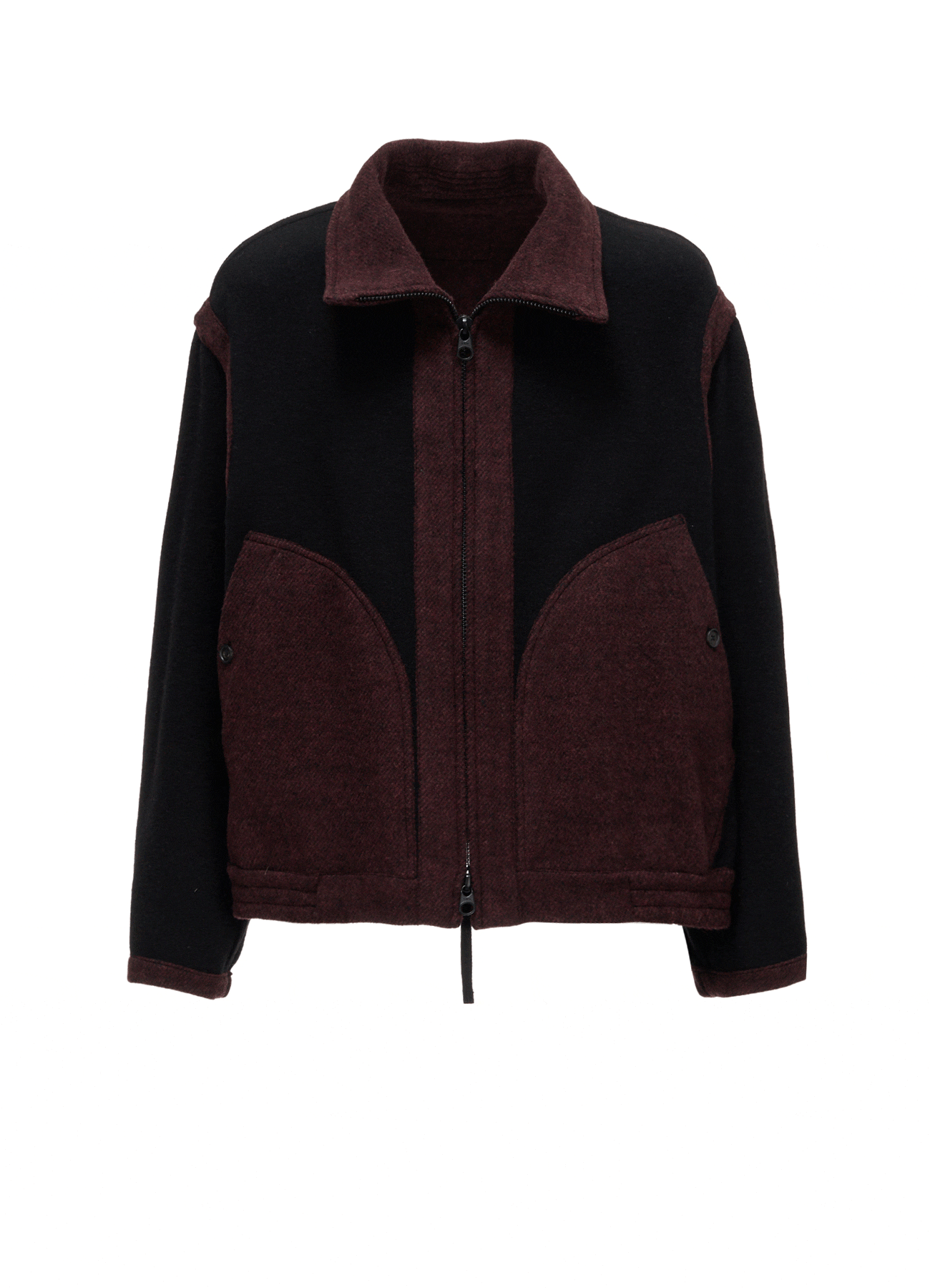 SOFT DOUBLE-WEAVE MELTON REVERSIBLE BLOUSON