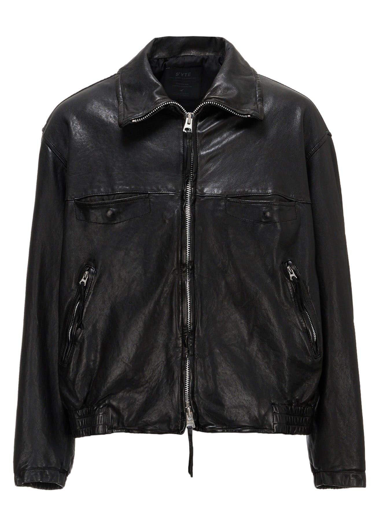 WASHED SHEEP LEATHER ZIP-UP BLOUSON