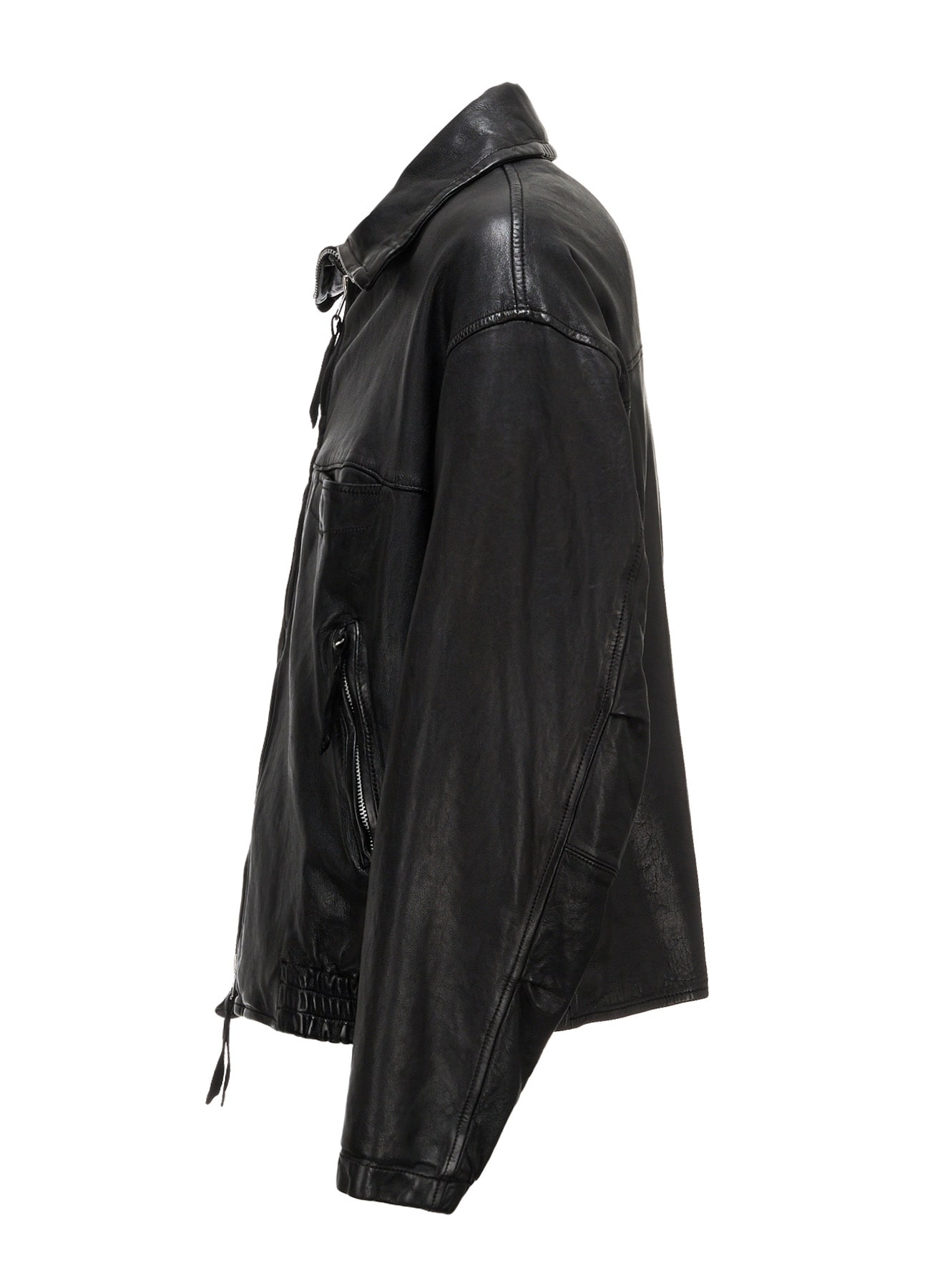 WASHED SHEEP LEATHER ZIP-UP BLOUSON