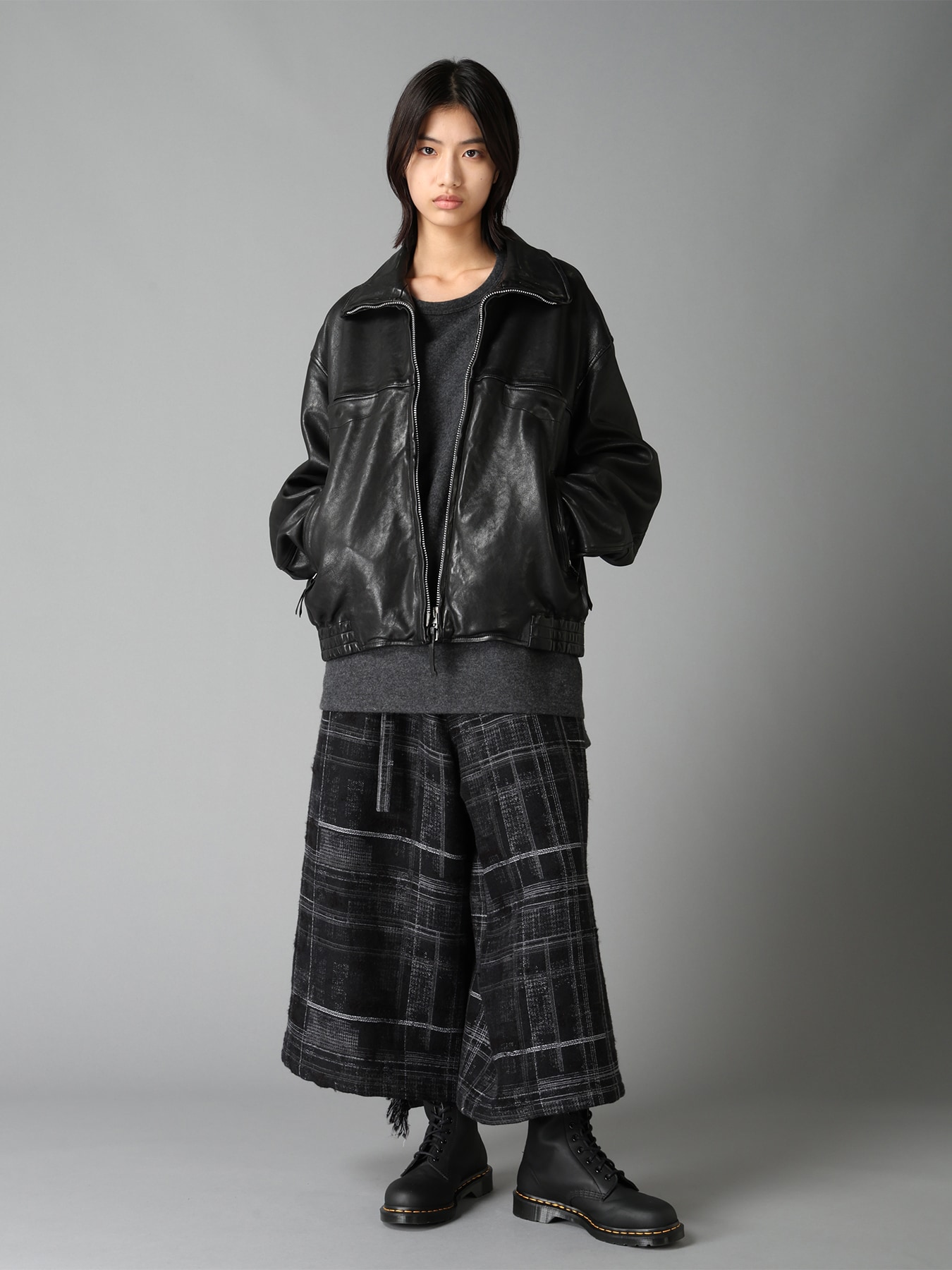 WASHED SHEEP LEATHER ZIP-UP BLOUSON