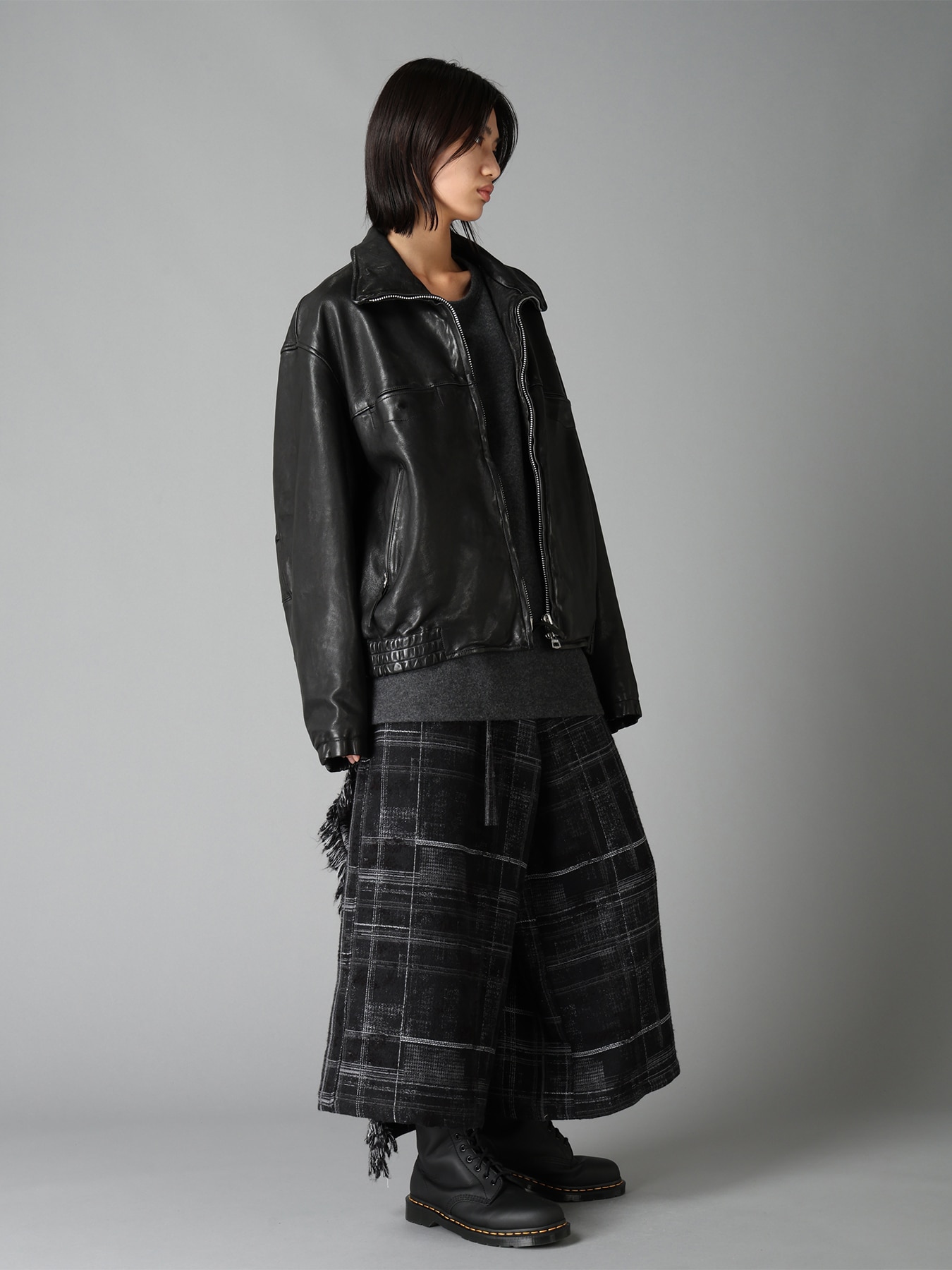 WASHED SHEEP LEATHER ZIP-UP BLOUSON