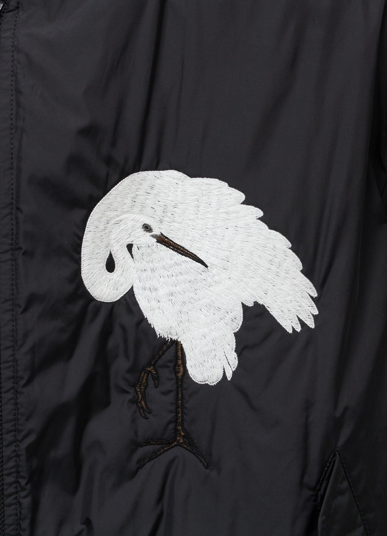 NYLON TWILL EMBROIDERY BOMBER JACKET
