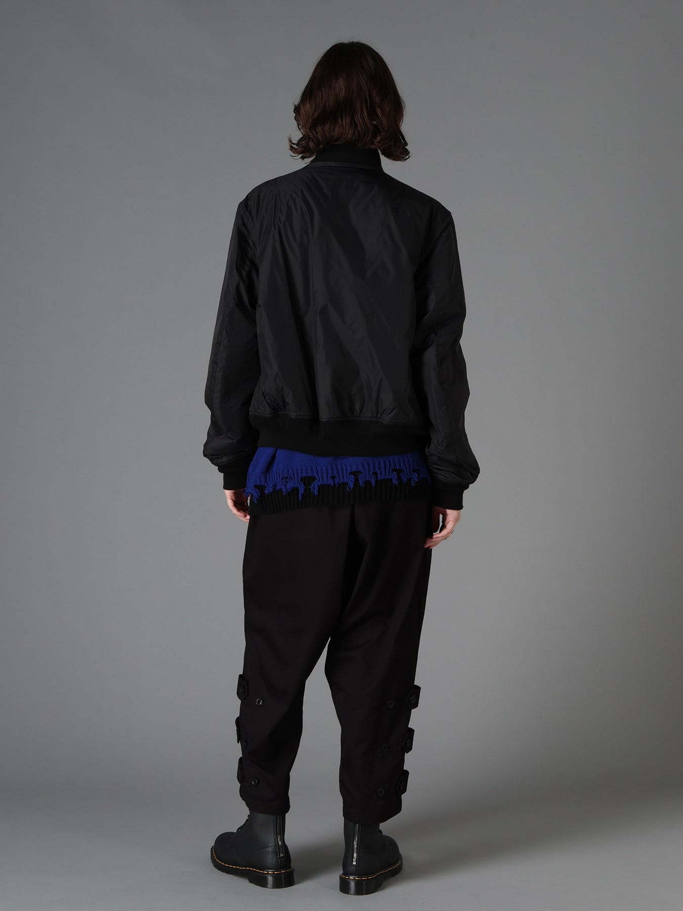 NYLON TWILL EMBROIDERY BOMBER JACKET