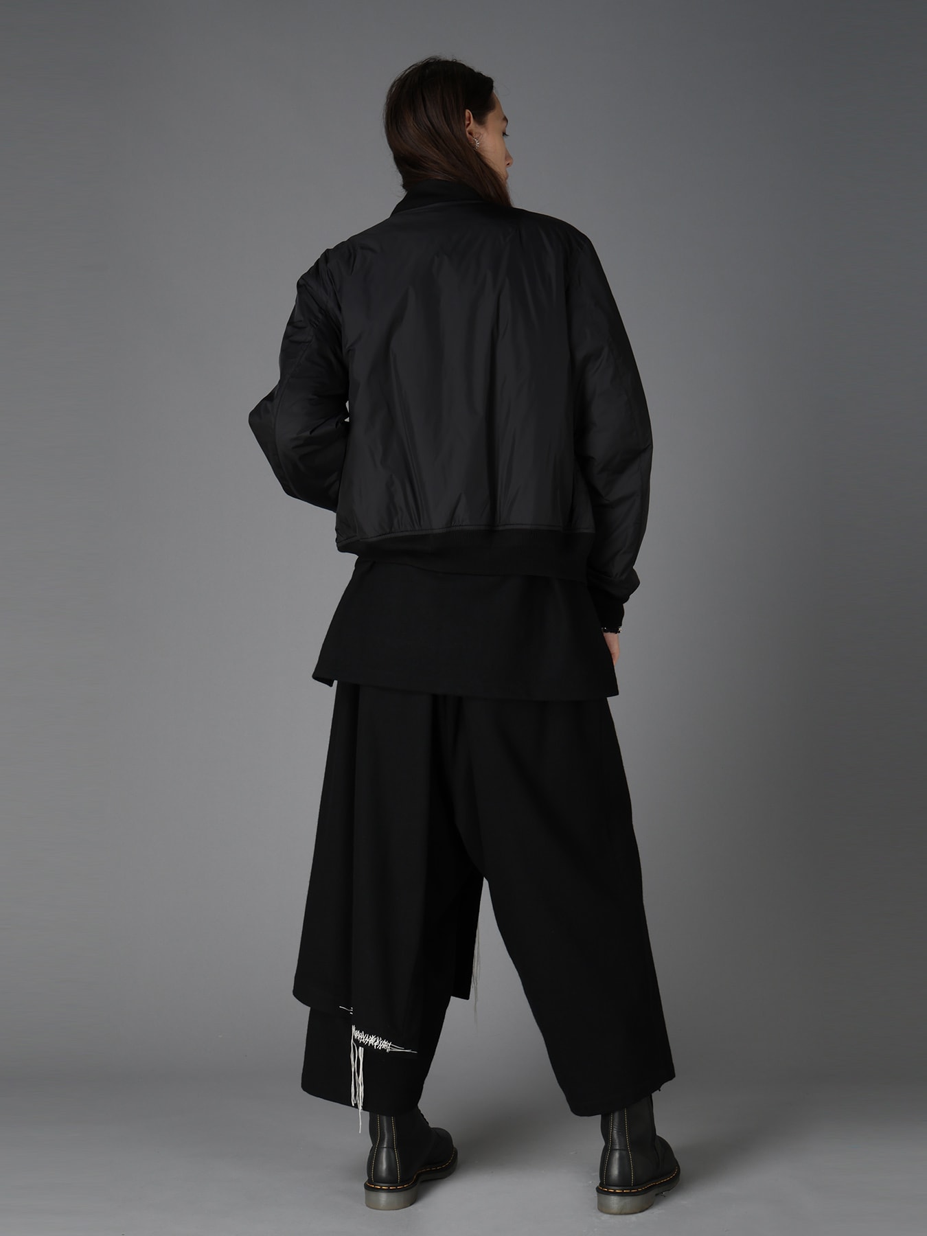 NYLON TWILL EMBROIDERY BOMBER JACKET