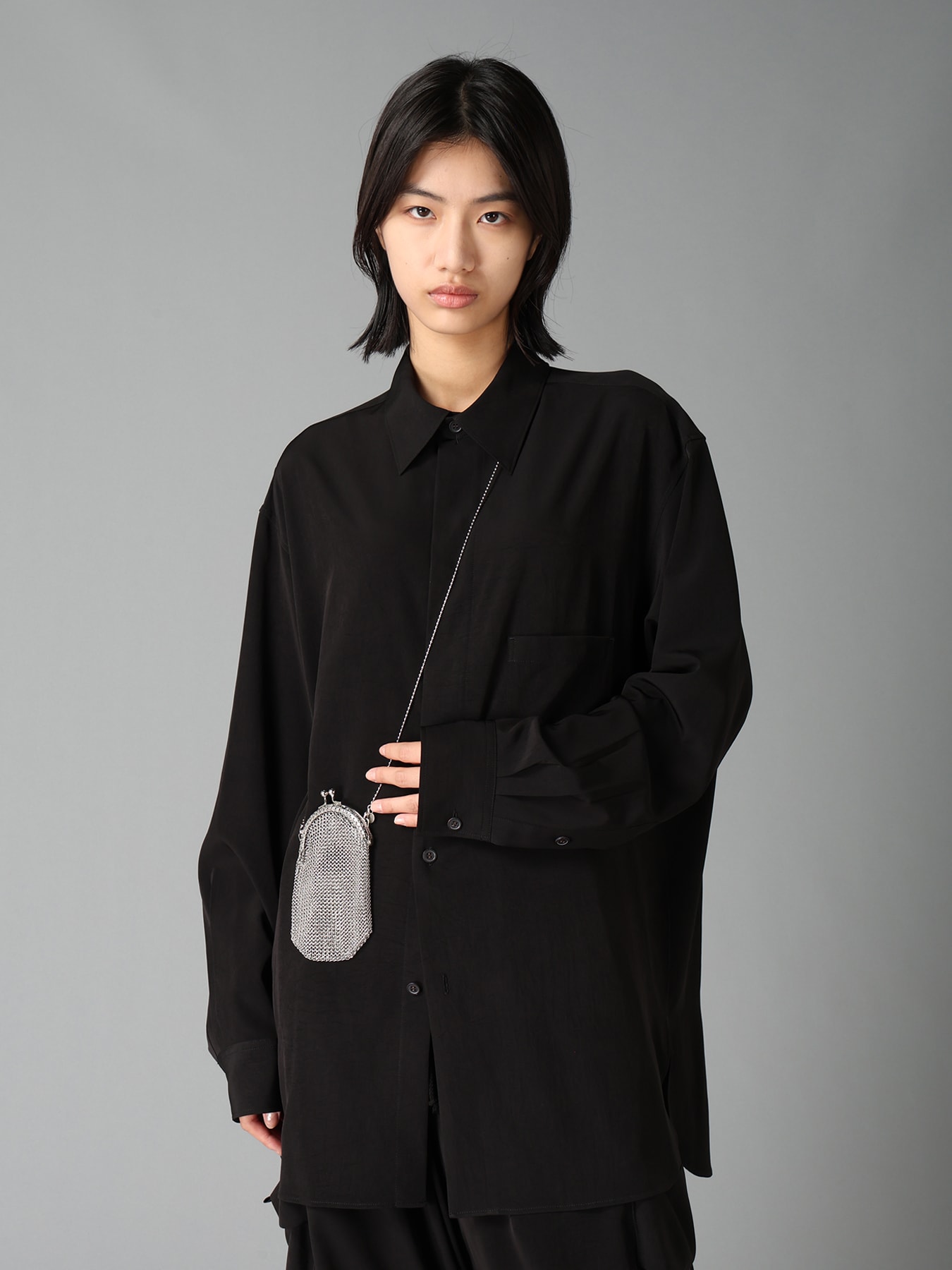 CREPE de CHINE  HALF CONCEALED PLACKET REGULAR SHIRT