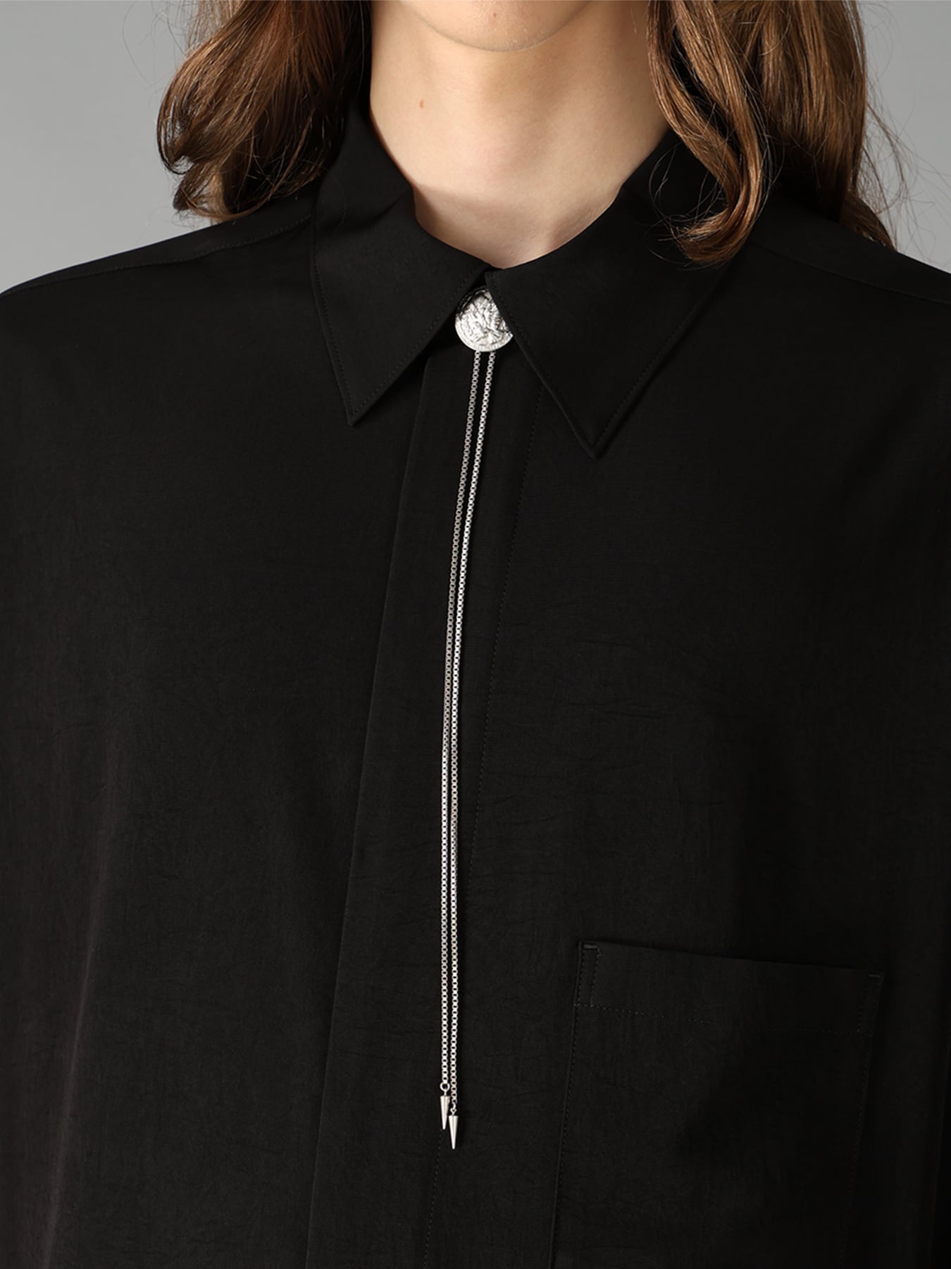 CREPE de CHINE  HALF CONCEALED PLACKET REGULAR SHIRT