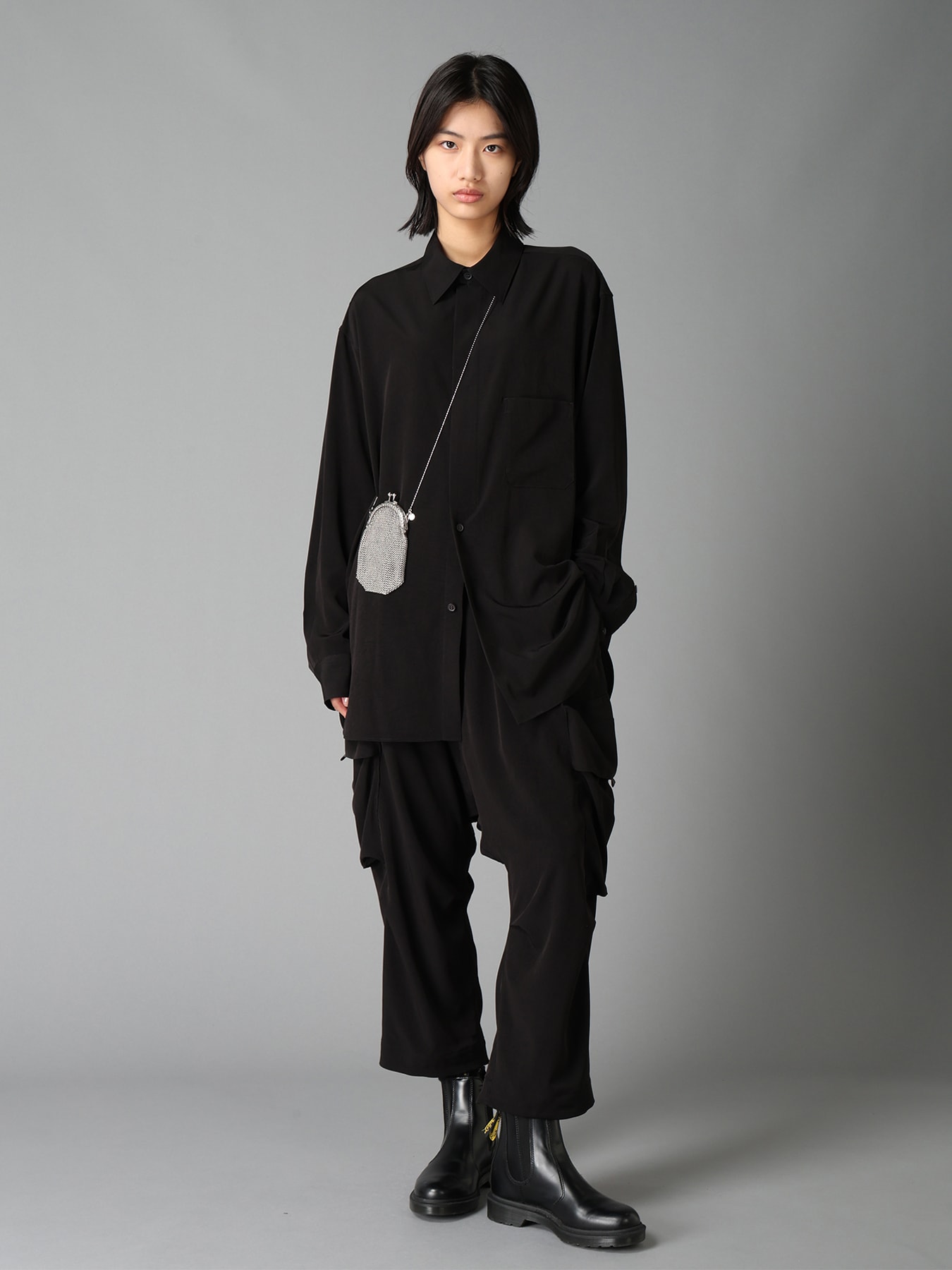 CREPE de CHINE  HALF CONCEALED PLACKET REGULAR SHIRT