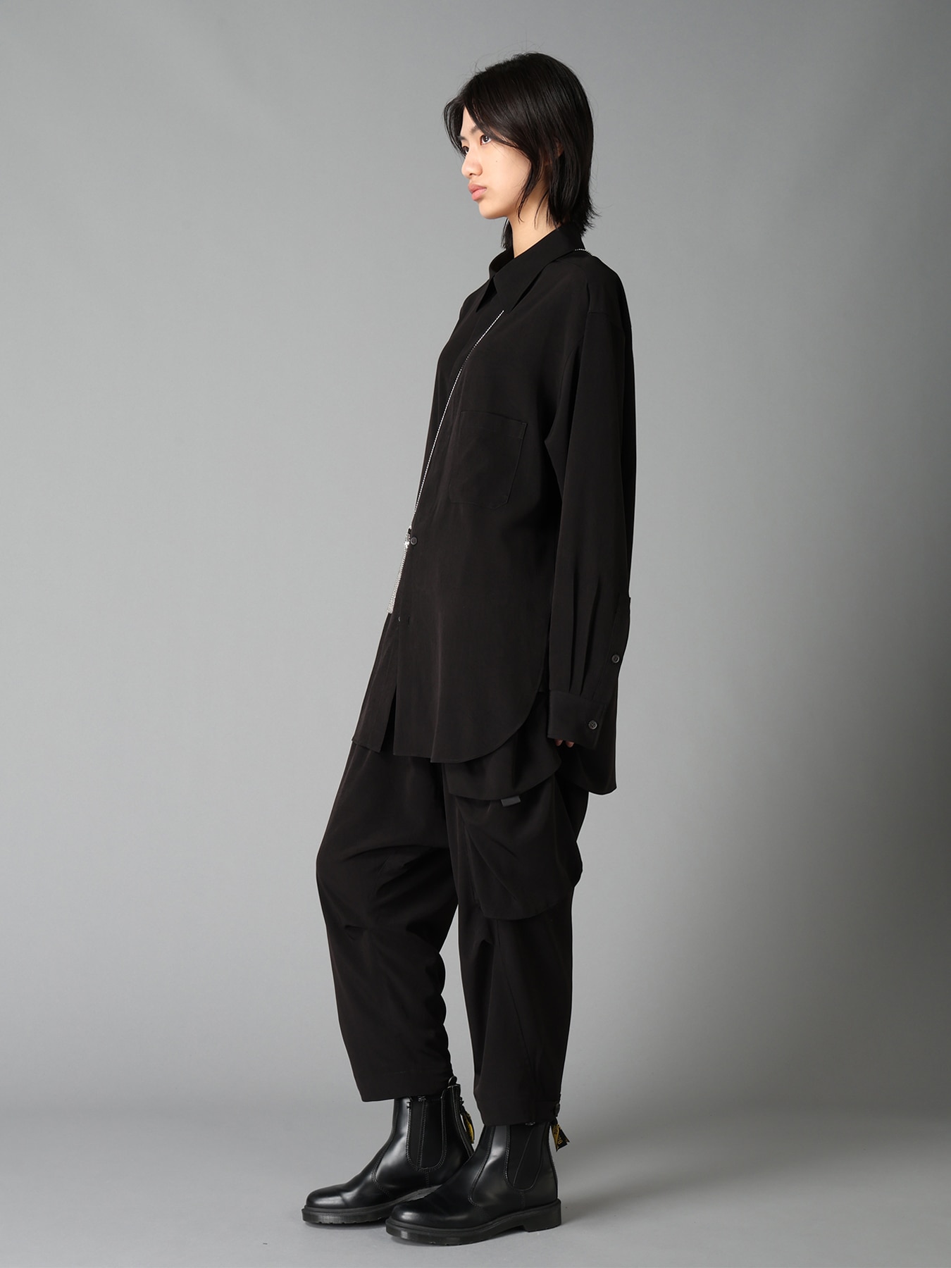CREPE de CHINE  HALF CONCEALED PLACKET REGULAR SHIRT