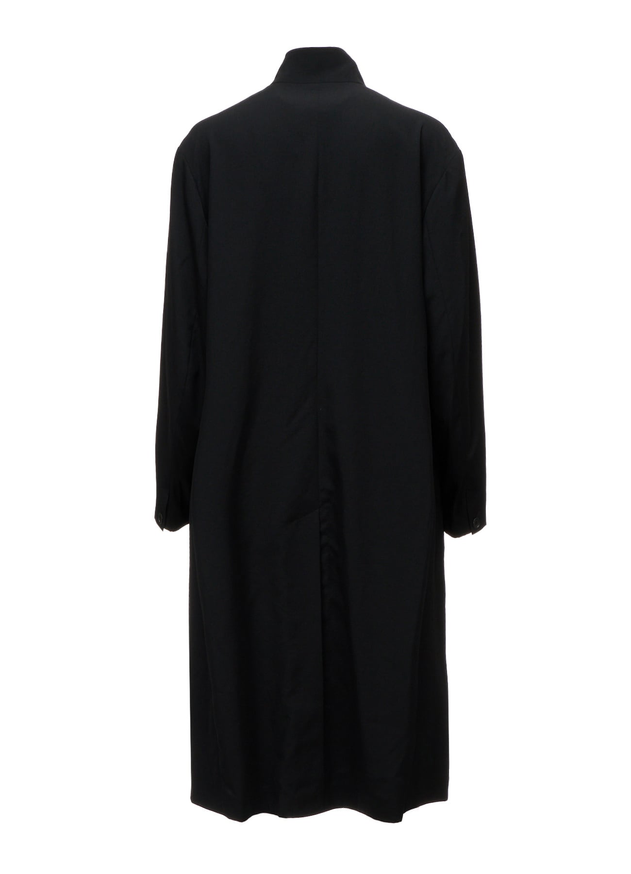 WASHER WOOL GABARDINE CONCEALED PLACKET STAND COLLAR COAT