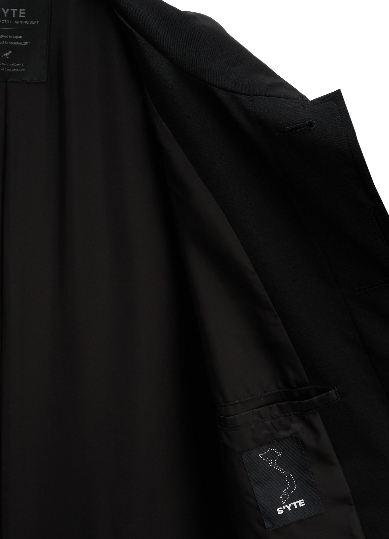 WASHER WOOL GABARDINE CONCEALED PLACKET STAND COLLAR COAT