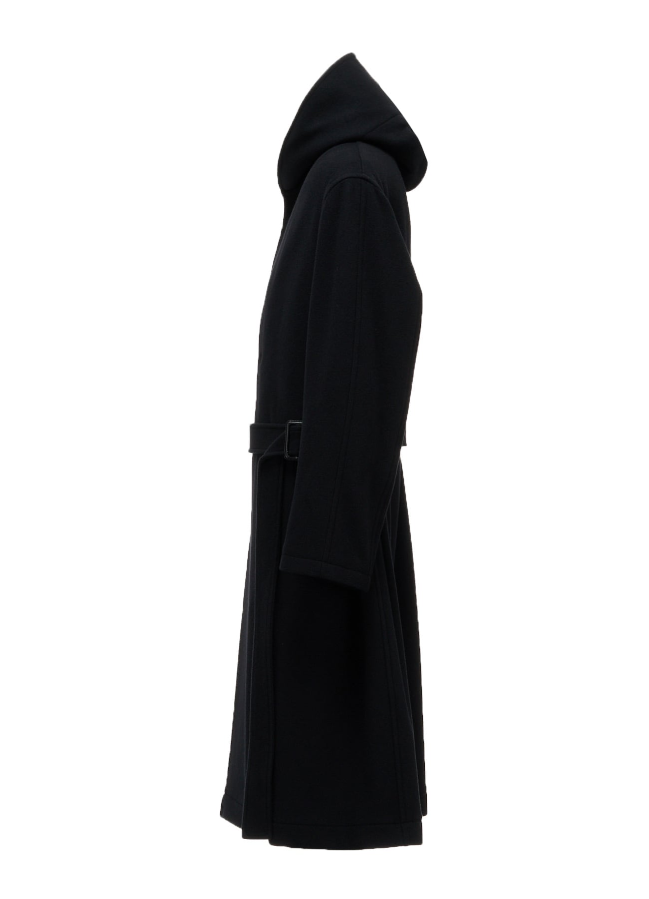 BRUSHED WOOL HOODED COAT