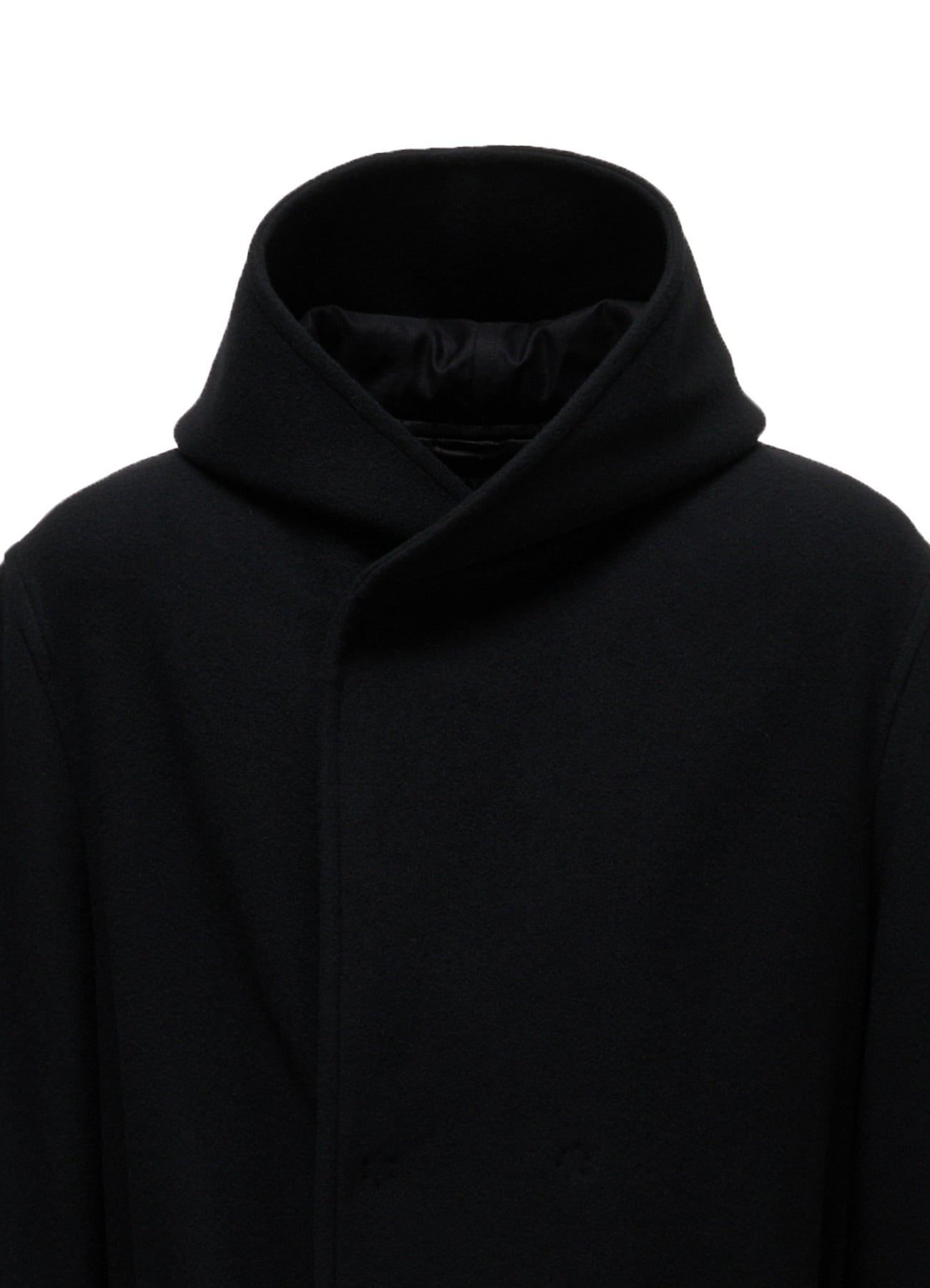 BRUSHED WOOL HOODED COAT