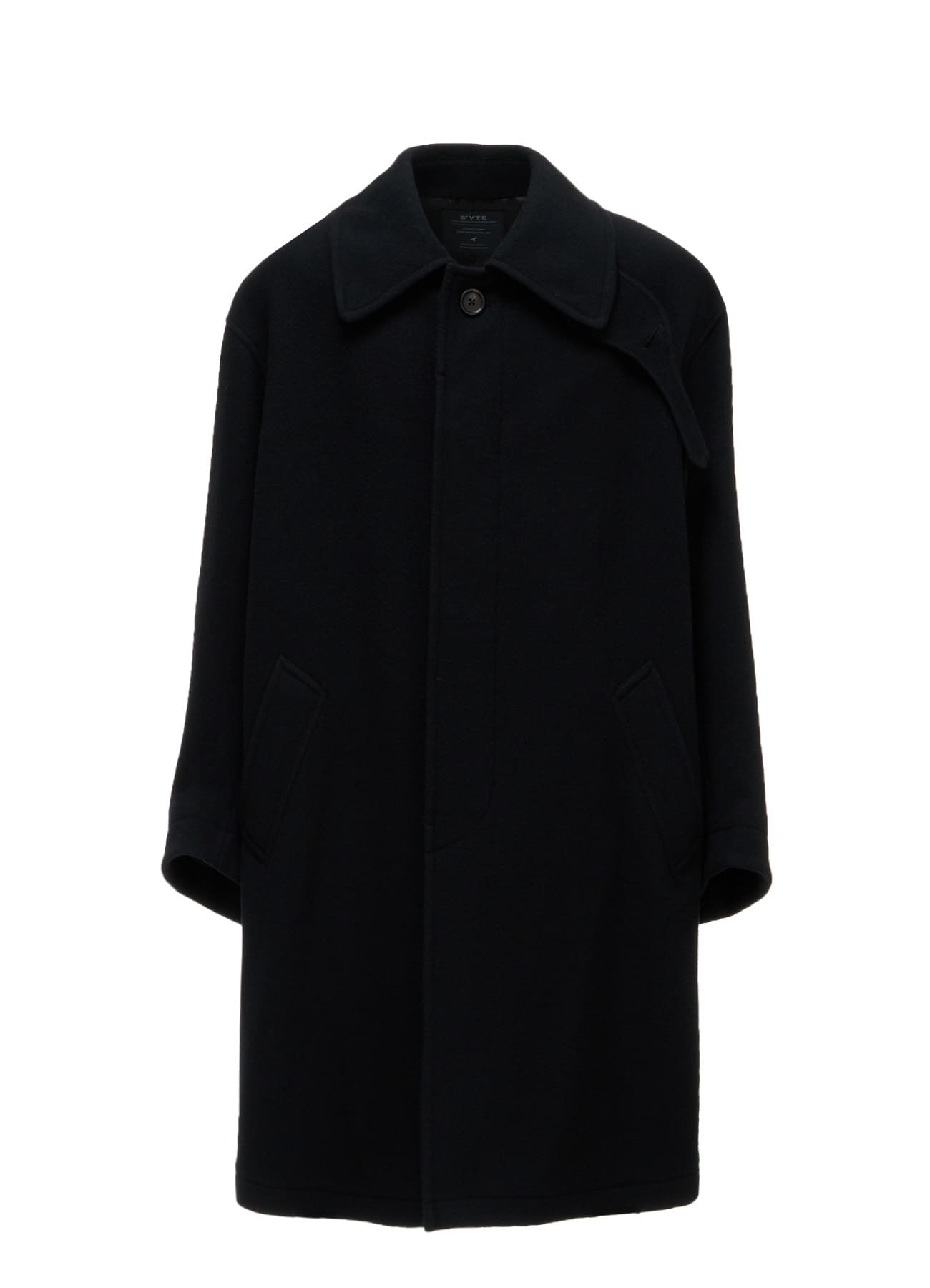 BRUSHED WOOL CONCEALED PLACKET COAT