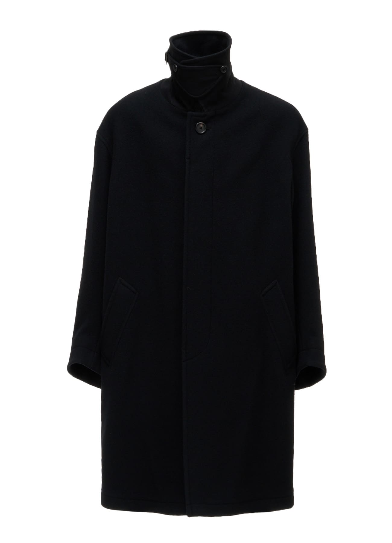 BRUSHED WOOL CONCEALED PLACKET COAT