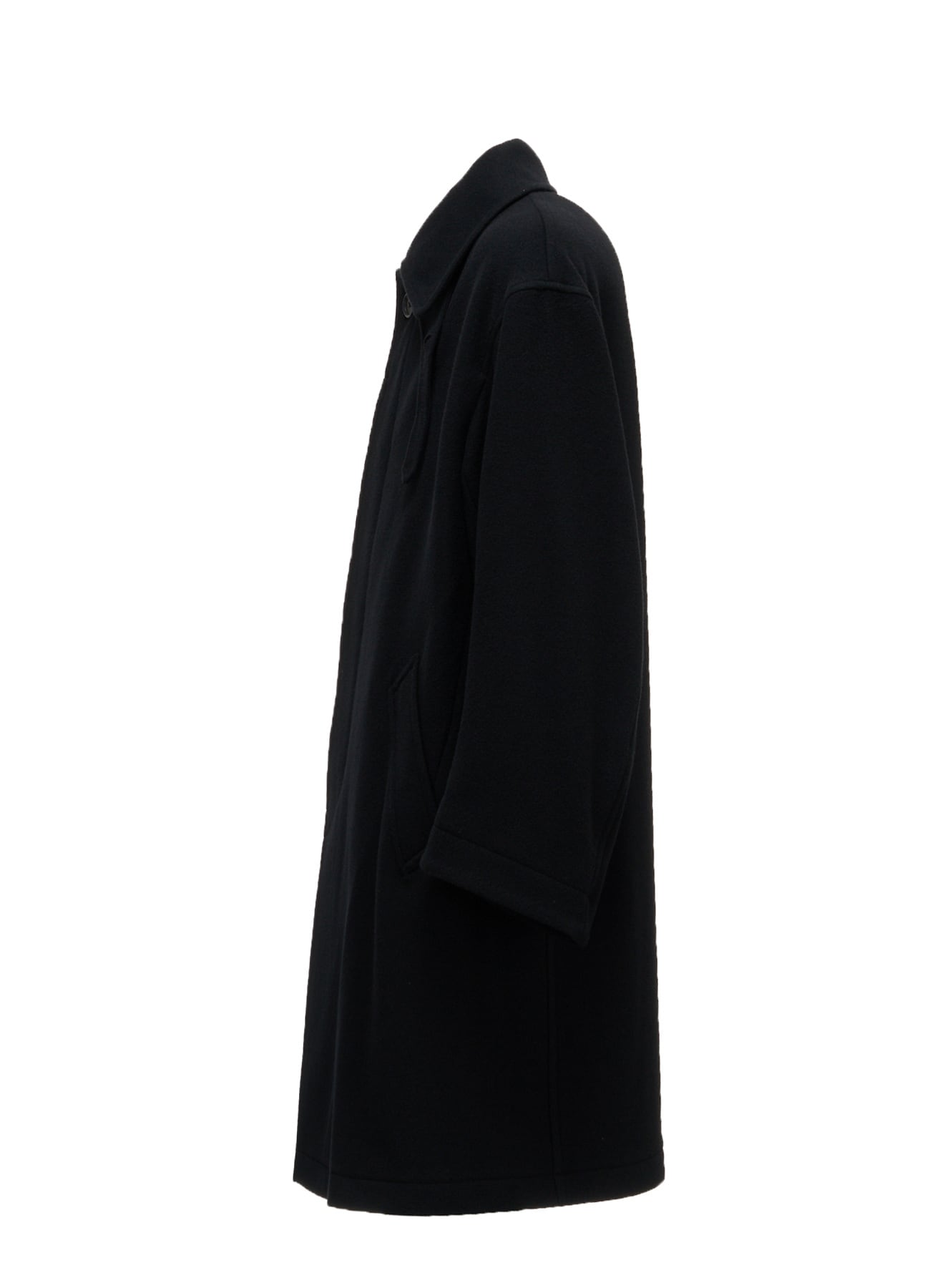 BRUSHED WOOL CONCEALED PLACKET COAT