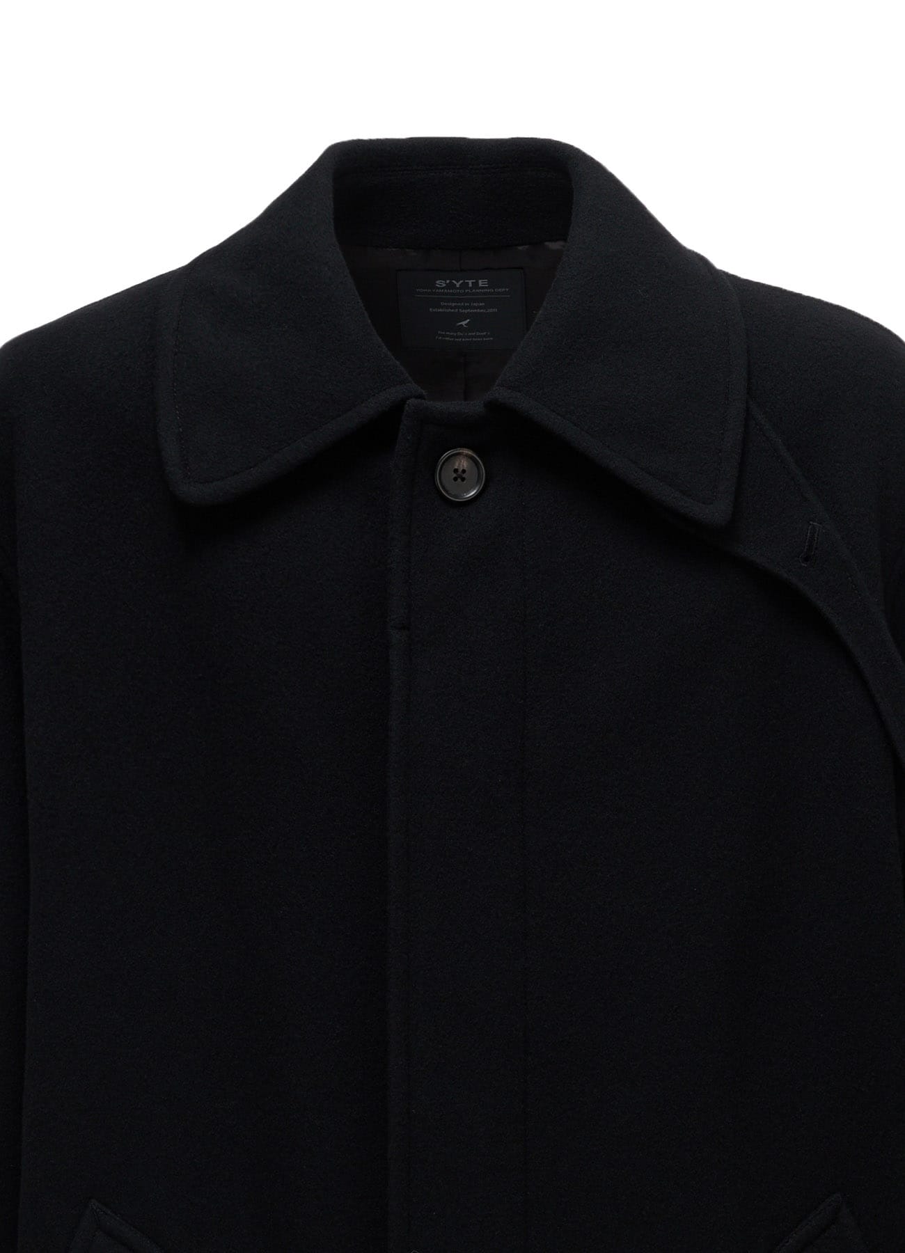 BRUSHED WOOL CONCEALED PLACKET COAT