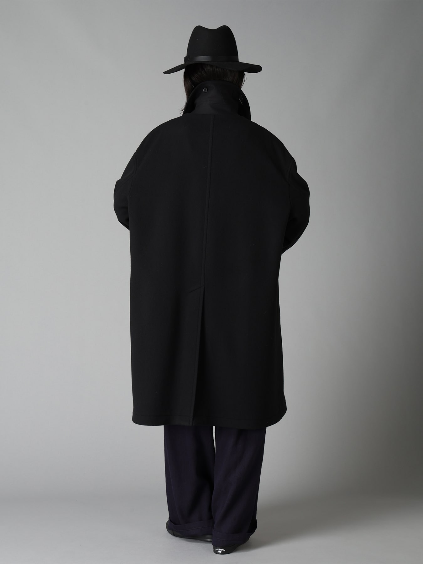 BRUSHED WOOL CONCEALED PLACKET COAT