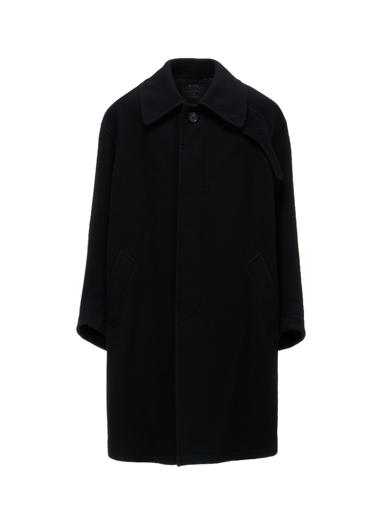 BRUSHED WOOL CONCEALED PLACKET COAT