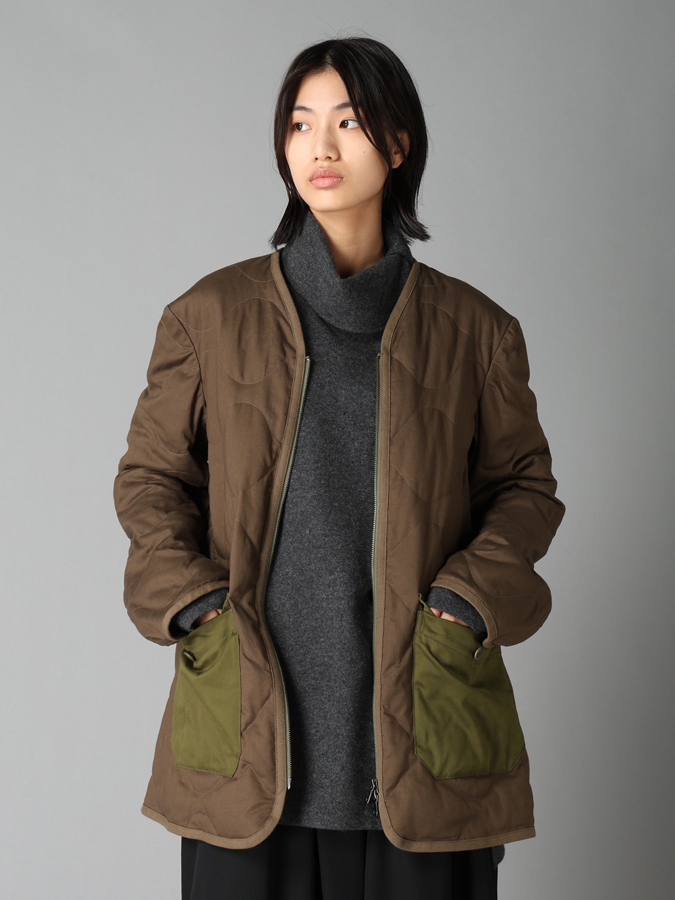 20/COTTON TWILL COAT WITH PADDED LINER