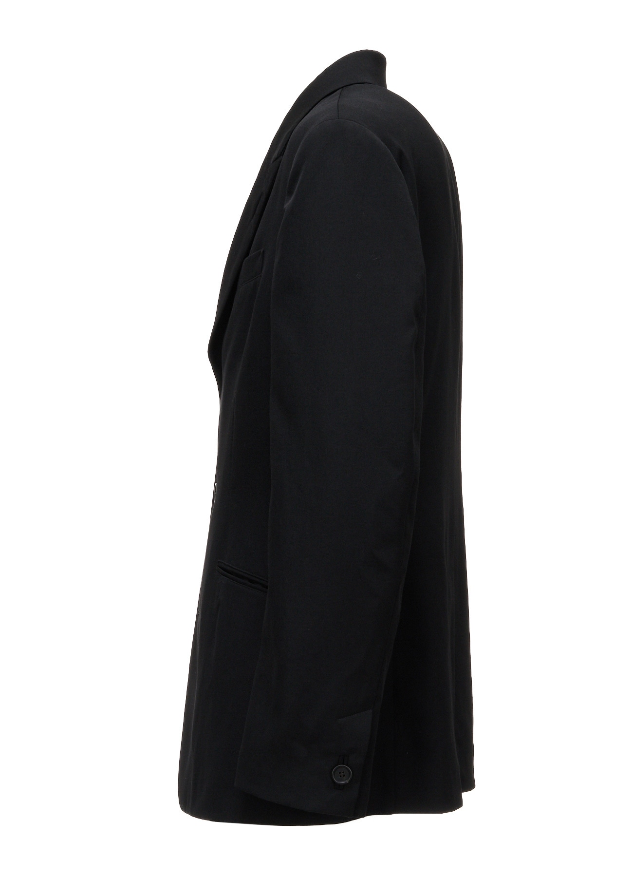 WASHER WOOL GABARDINE PEAK LAPEL BELTED JACKET
