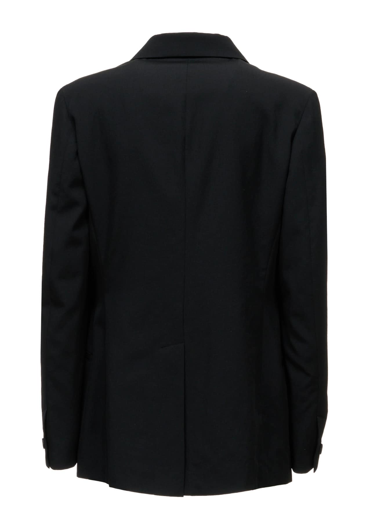 WASHER WOOL GABARDINE PEAK LAPEL BELTED JACKET