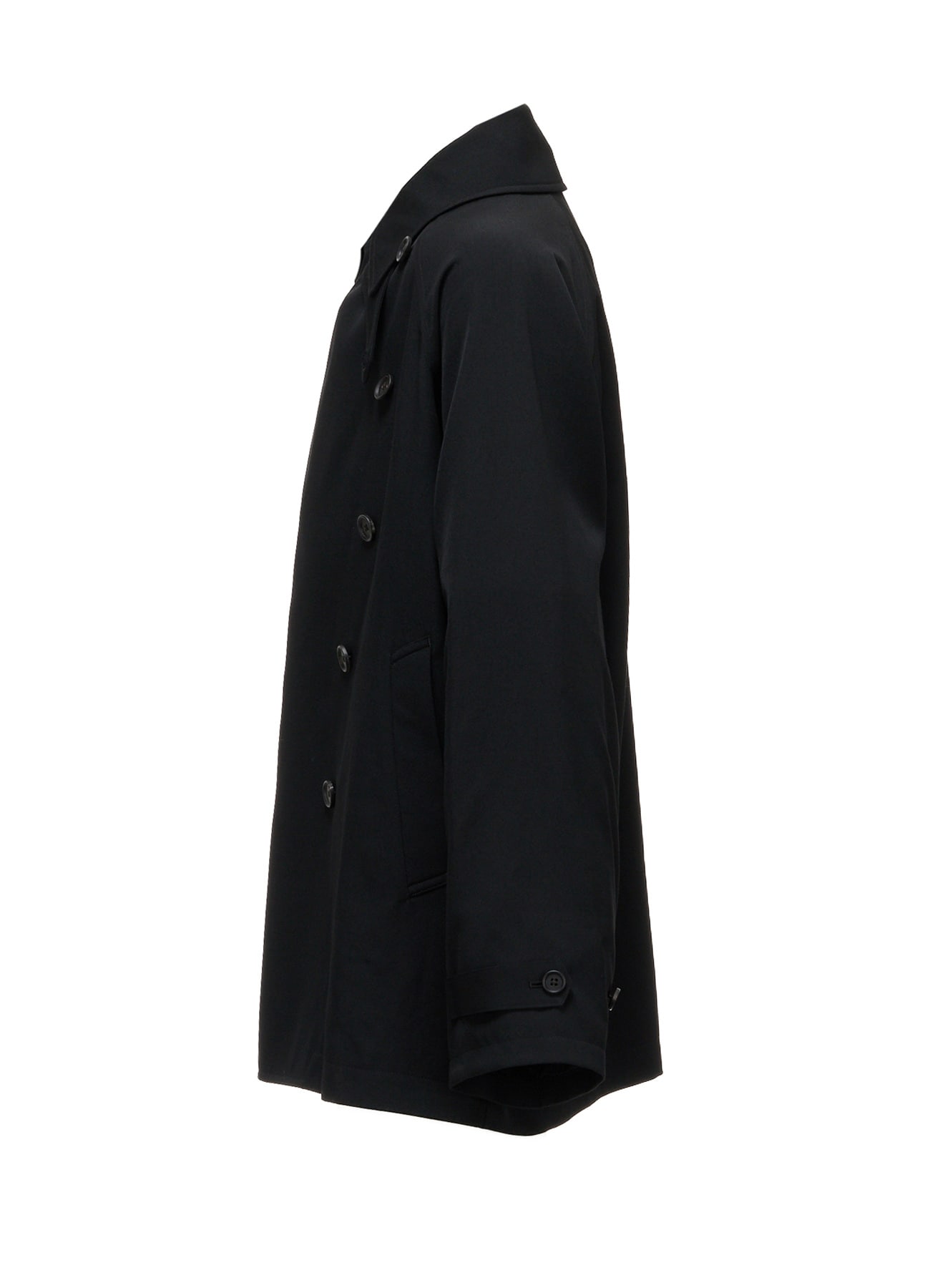WASHER WOOL GABARDINE NAPOLEON DOUBLE-BREASTED JACKET