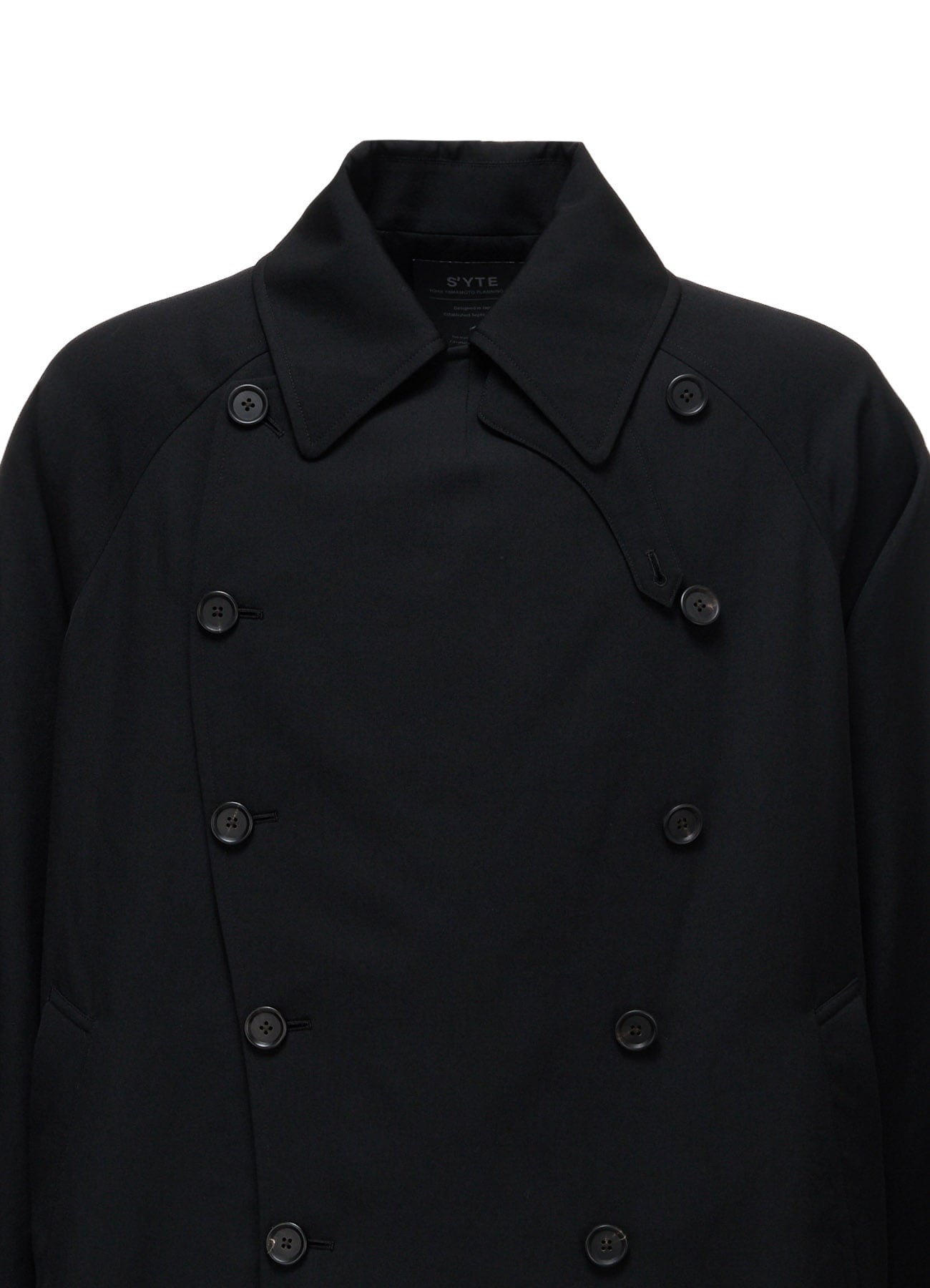 WASHER WOOL GABARDINE NAPOLEON DOUBLE-BREASTED JACKET
