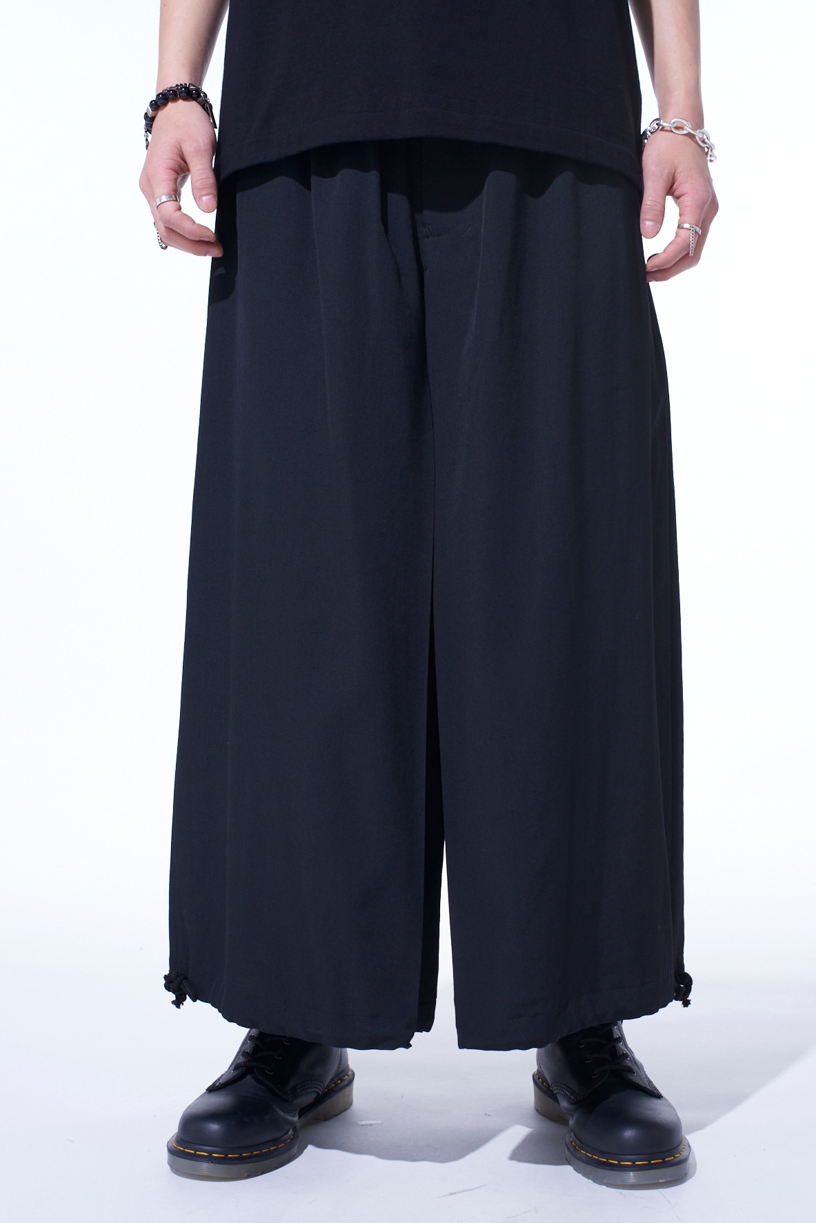 WASHER WOOL GABARDINE HAKAMA BALLOON PANTS