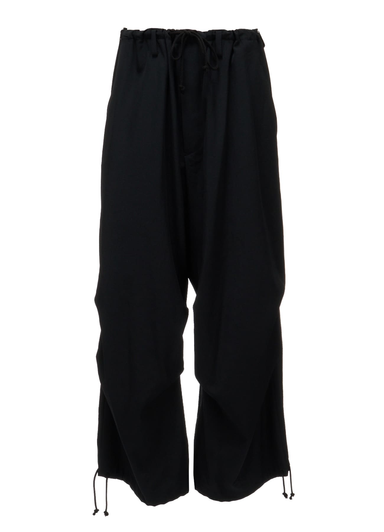 WASHER WOOL GABARDINE KNEE-TUCK PANTS