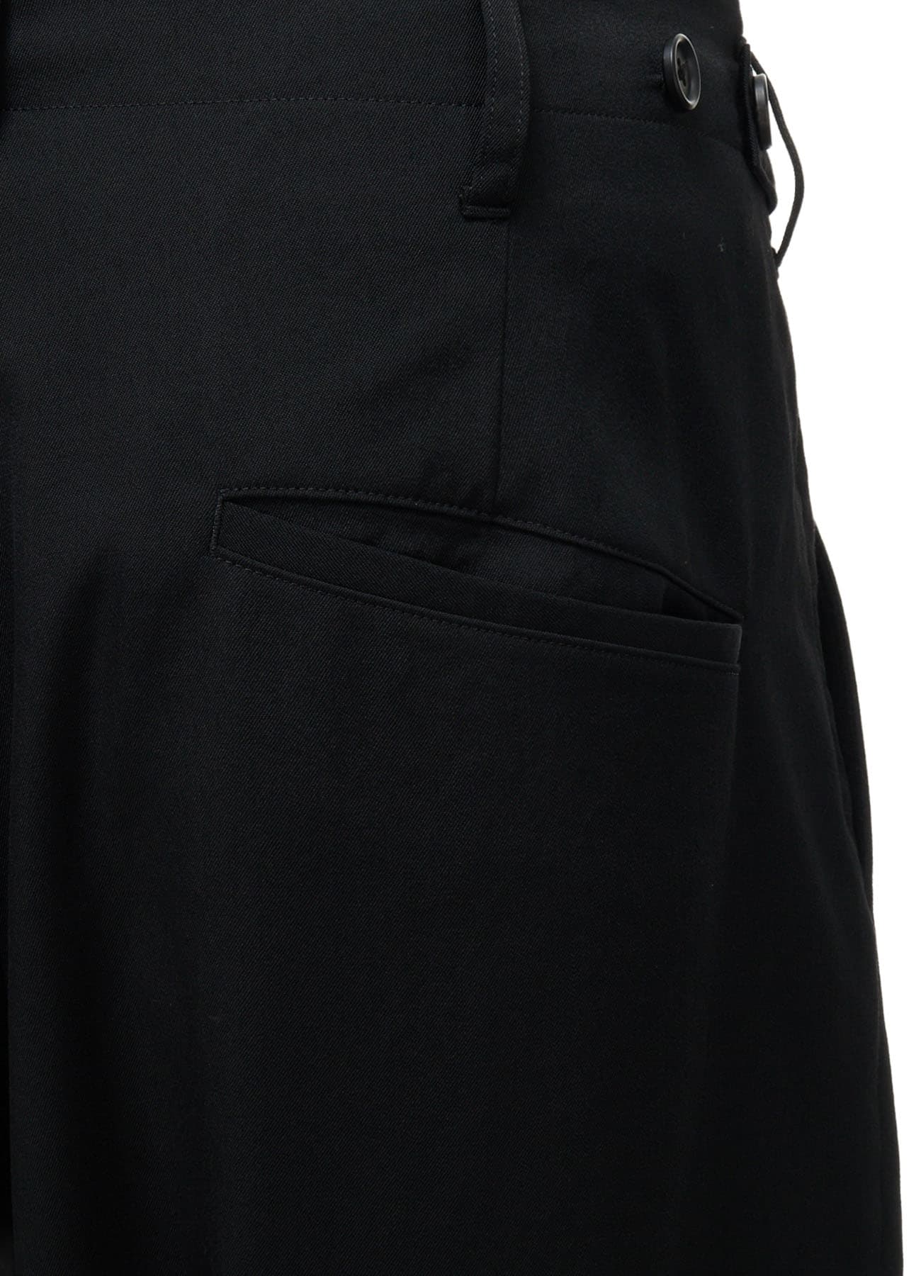 WASHER WOOL GABARDINE BUTTON HEM TAPERED PANTS