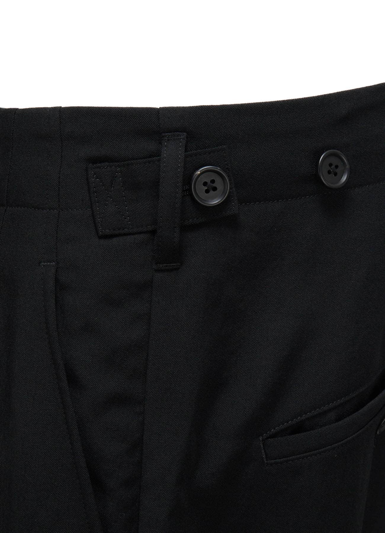 WASHER WOOL GABARDINE BUTTON HEM TAPERED PANTS