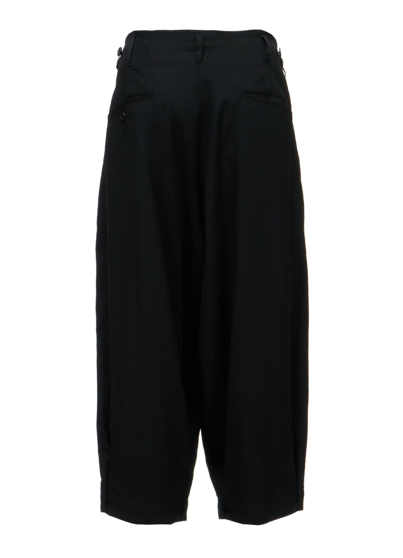 WASHER WOOL GABARDINE BUTTON HEM TAPERED PANTS