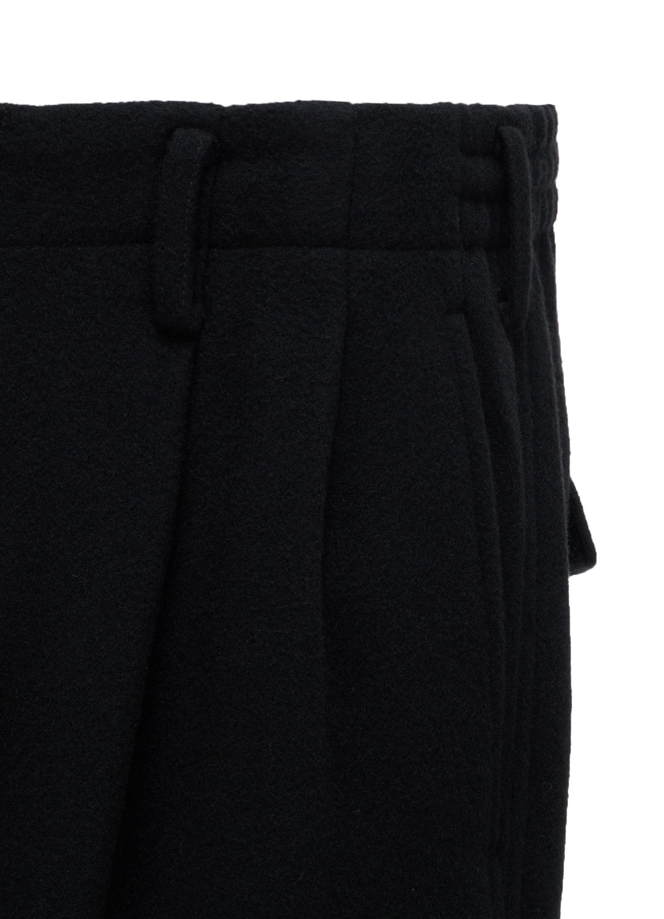 BRUSHED WOOL RIB HEM PANTS