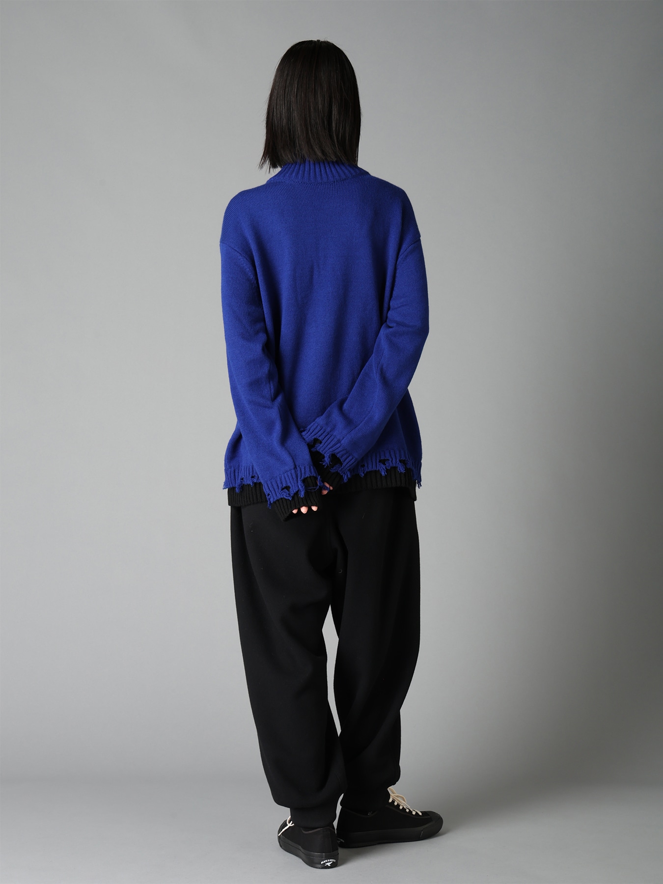 BRUSHED WOOL RIB HEM PANTS