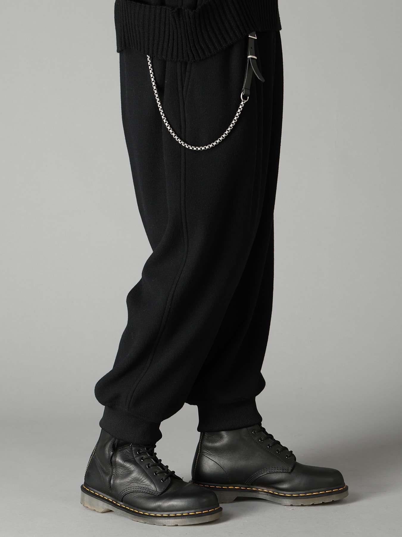 BRUSHED WOOL RIB HEM PANTS